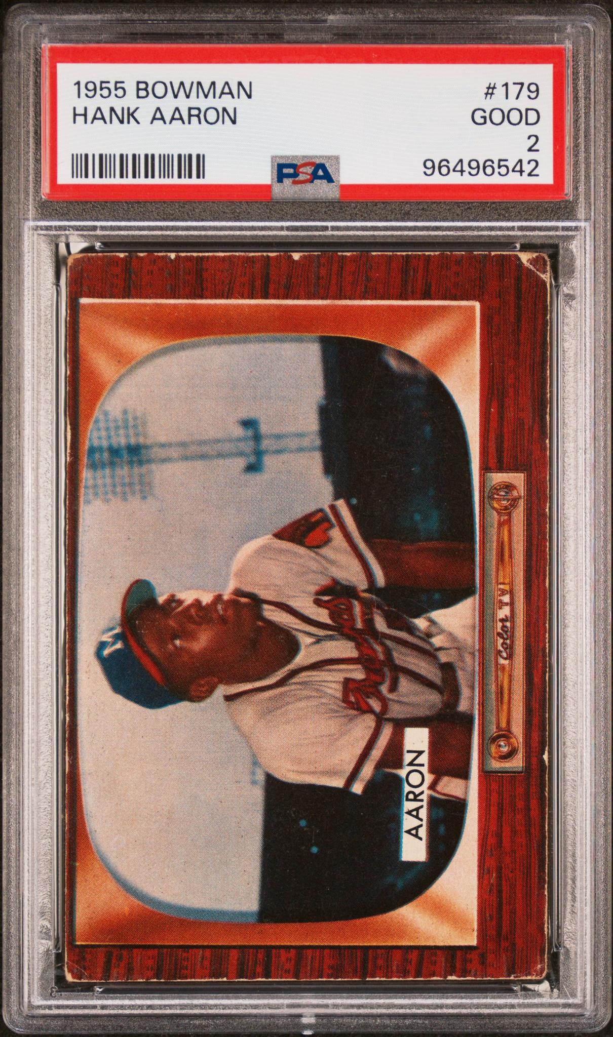 1955 Bowman Hank Aaron #179 PSA 2