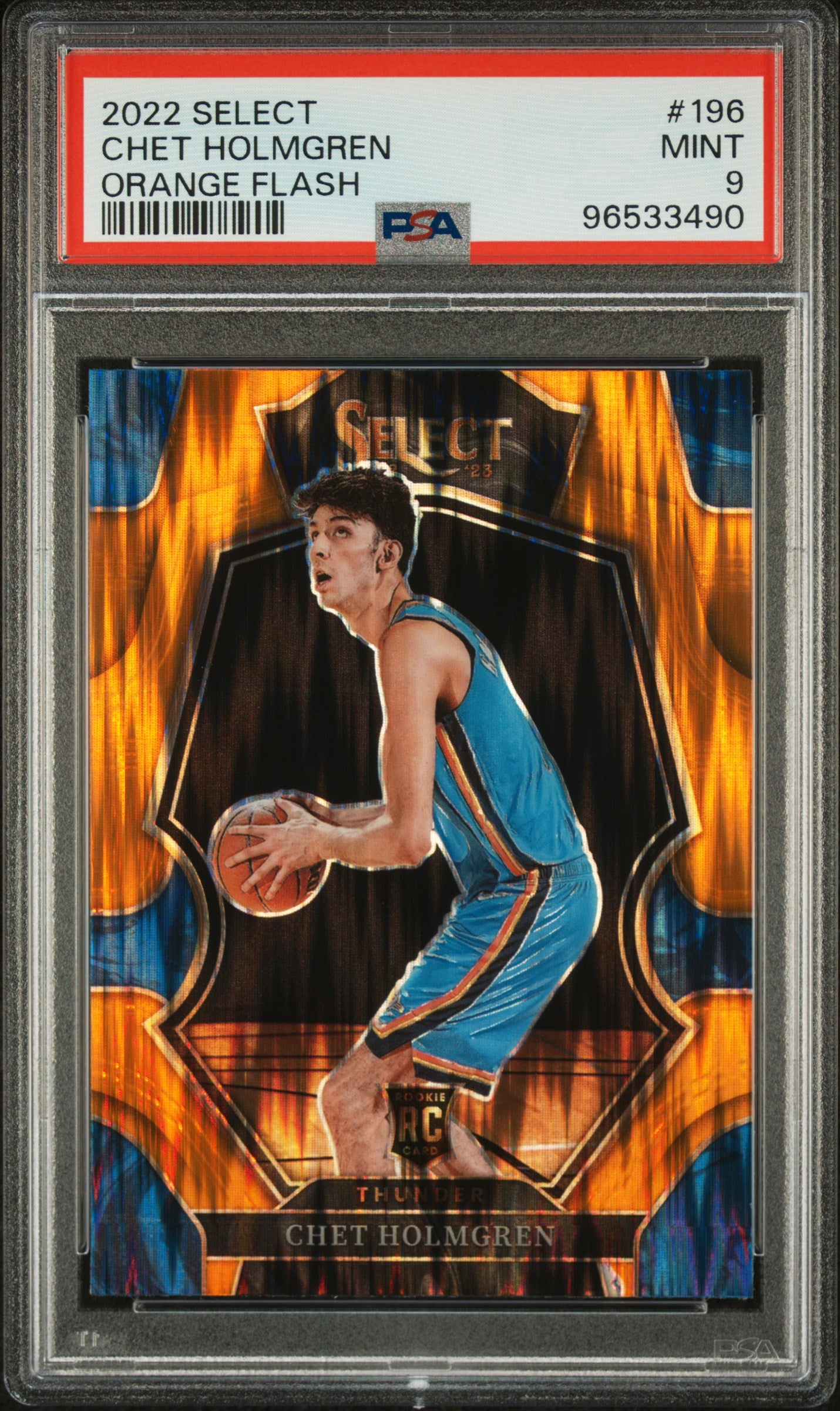 2022 Select #196 Chet Holmgren Orange Flash PSA 9