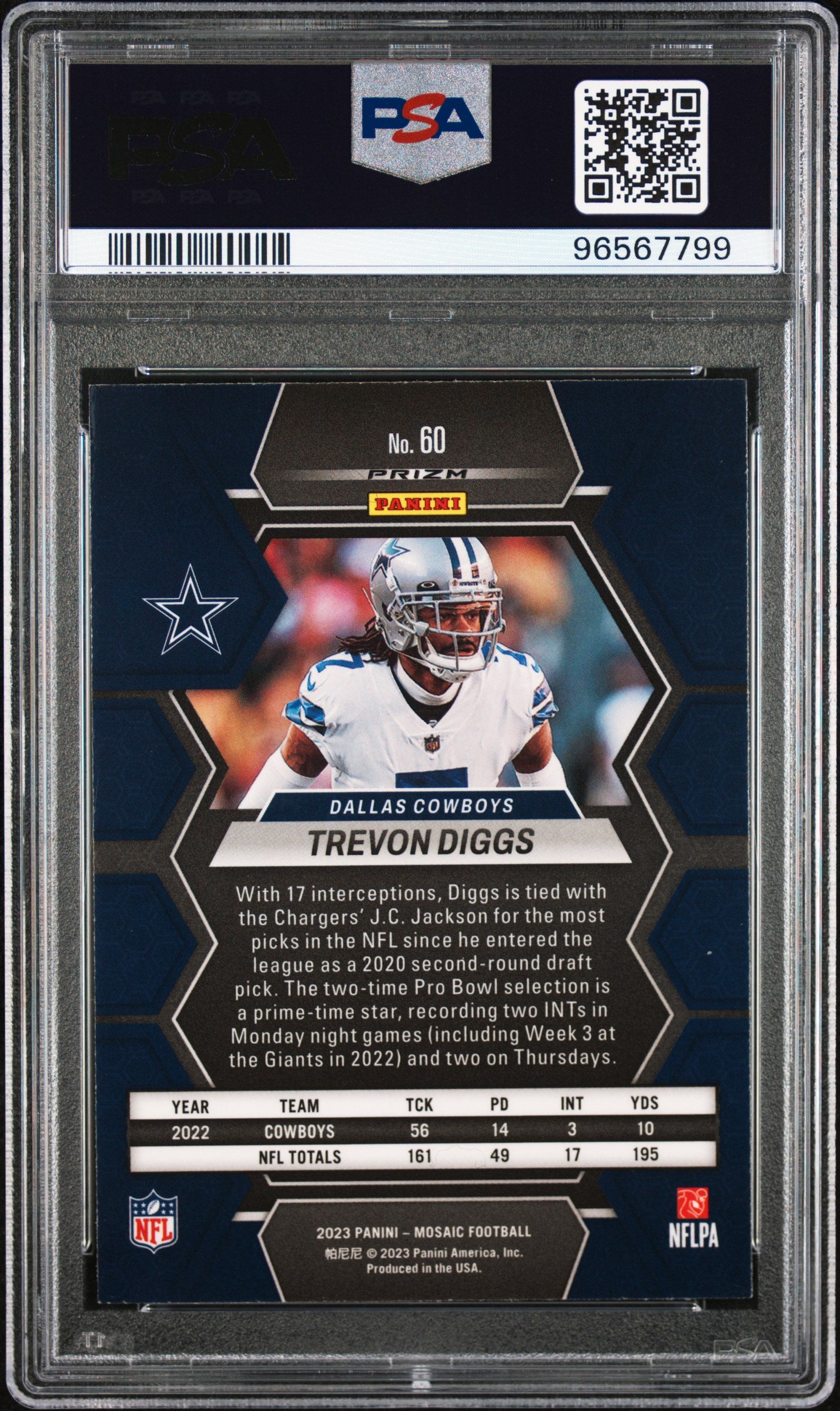 2023 Panini Mosaic Genesis Trevon Diggs #60 SSP PSA 9