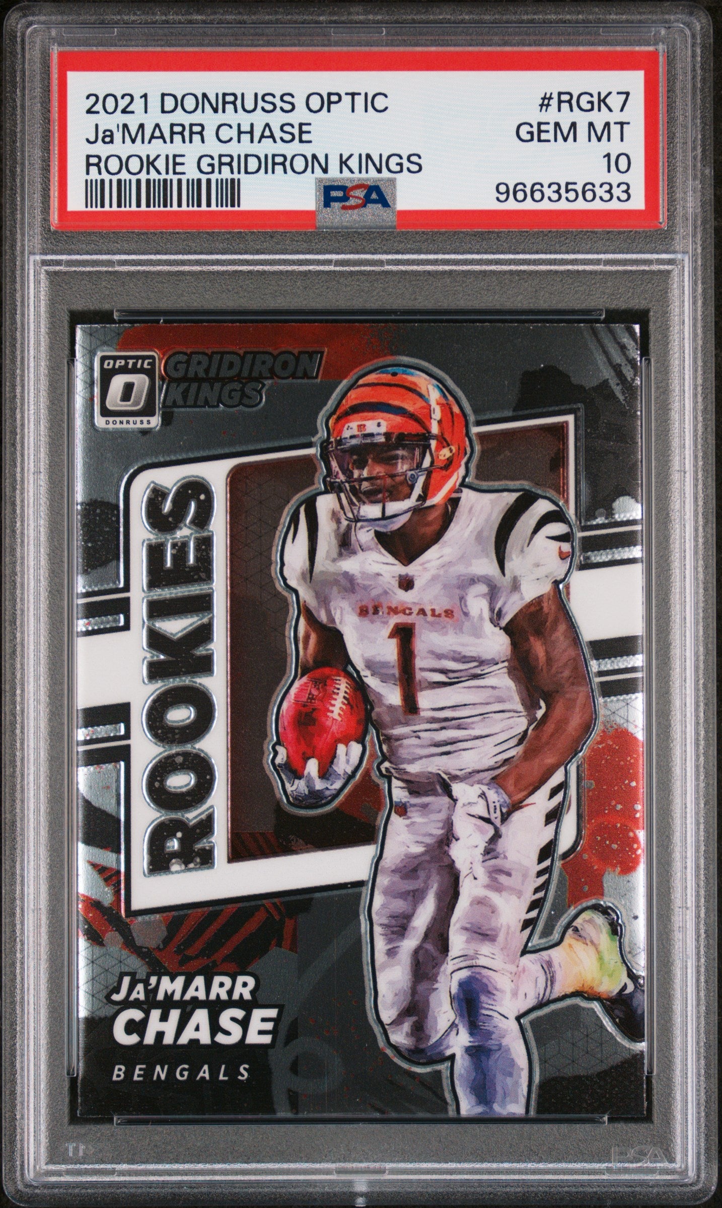 2021 Donruss Optic Rookie Gridiron Kings Ja'Marr Chase #7 PSA 10