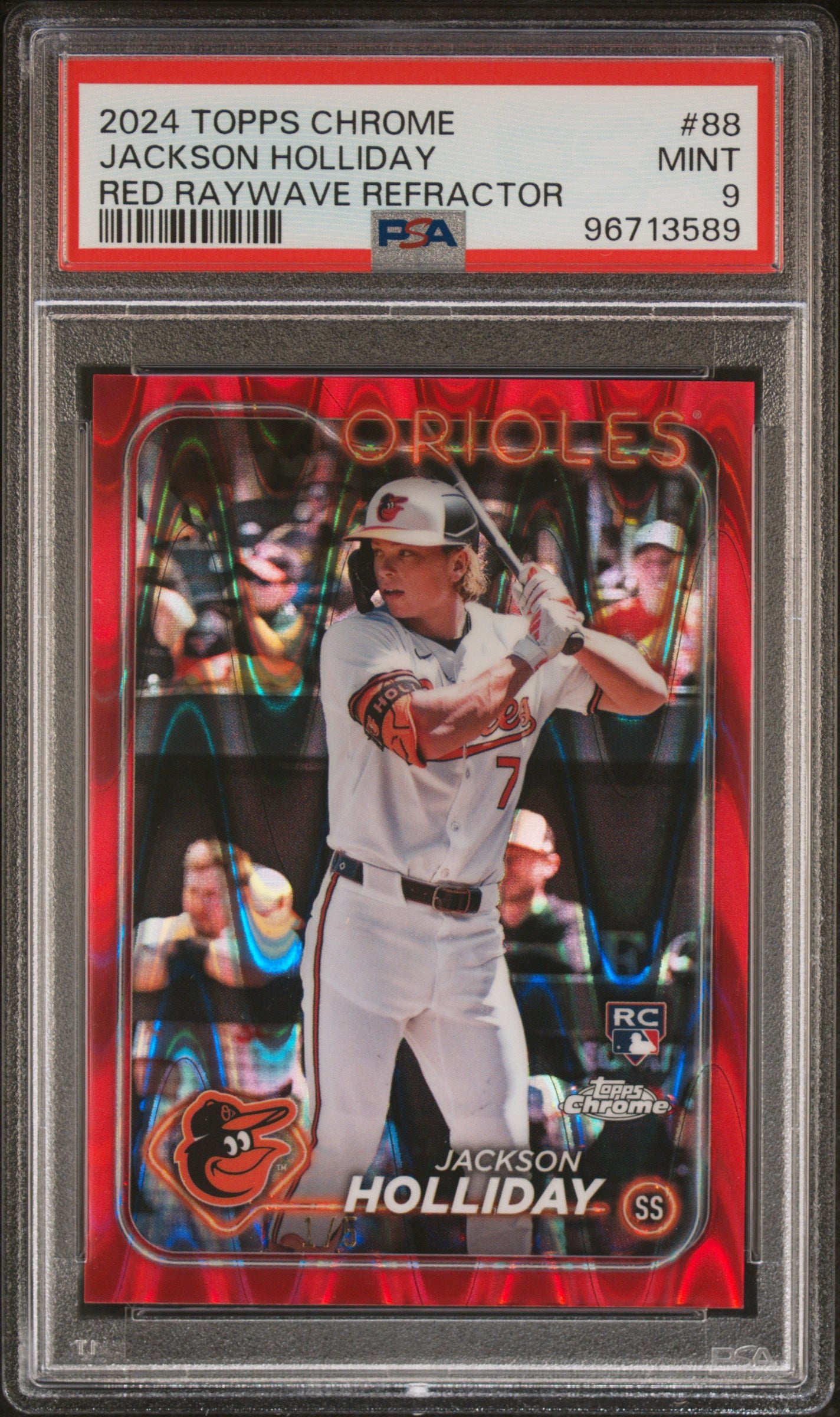 2024 Topps Chrome Red Raywave Refractor Jackson Holliday #88 PSA 9