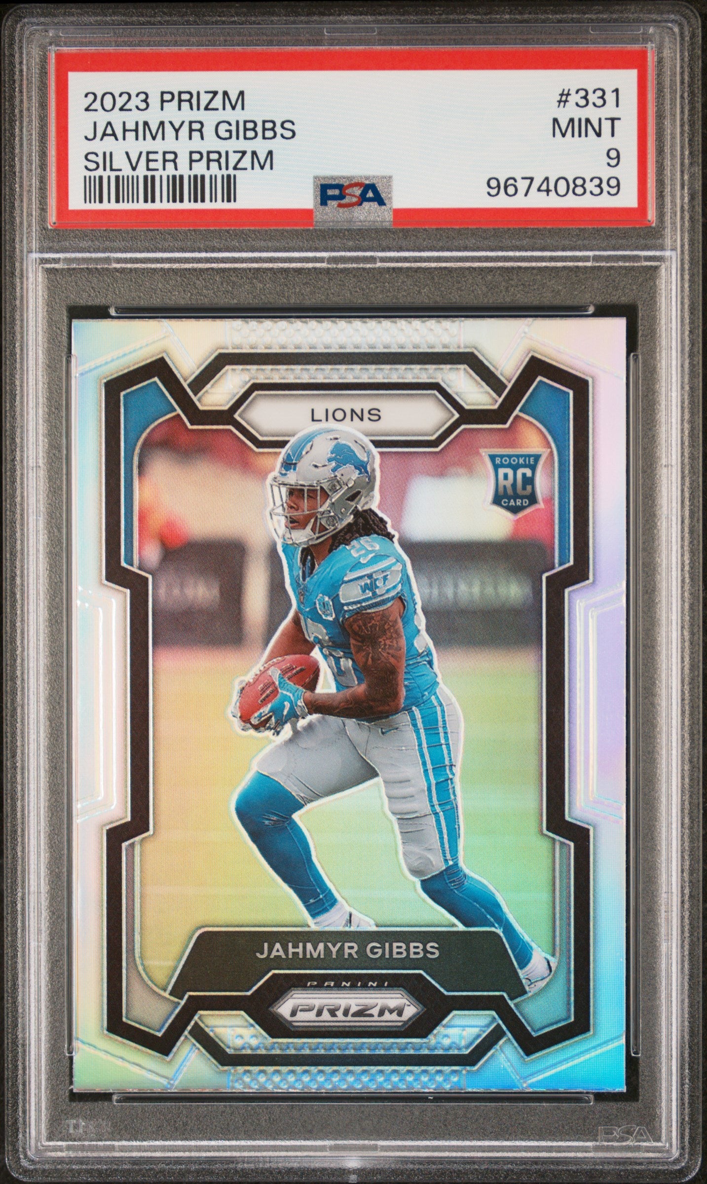 2023 Panini Prizm Silver Prizm Jahmyr Gibbs #331 PSA 9