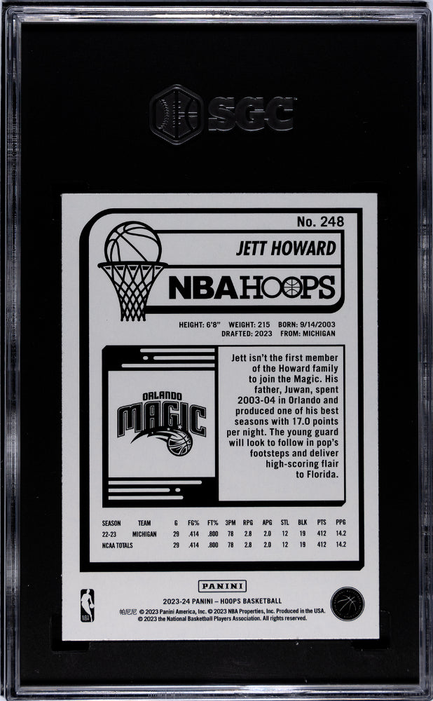 2023 Panini Hoops Teal Explosion Jett Howard #248 RC SGC 9.5