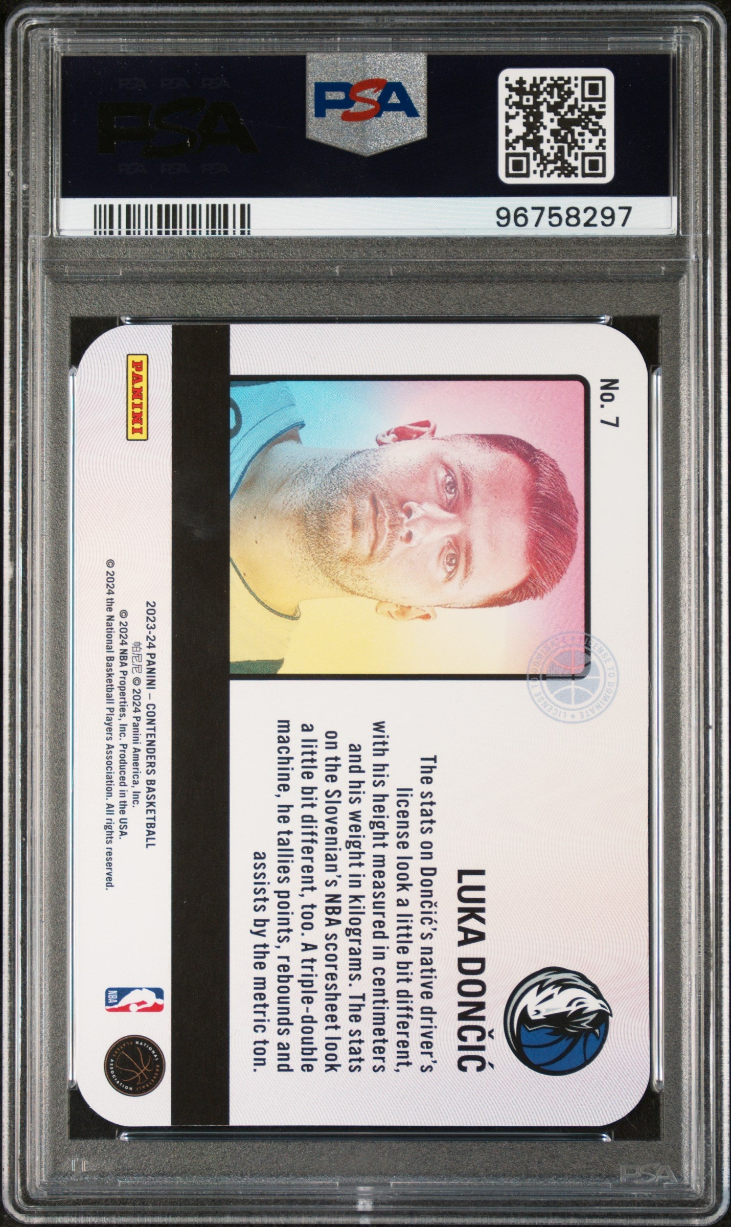 2023 Panini Contenders License To Dominate Luka Doncic #7 PSA 10