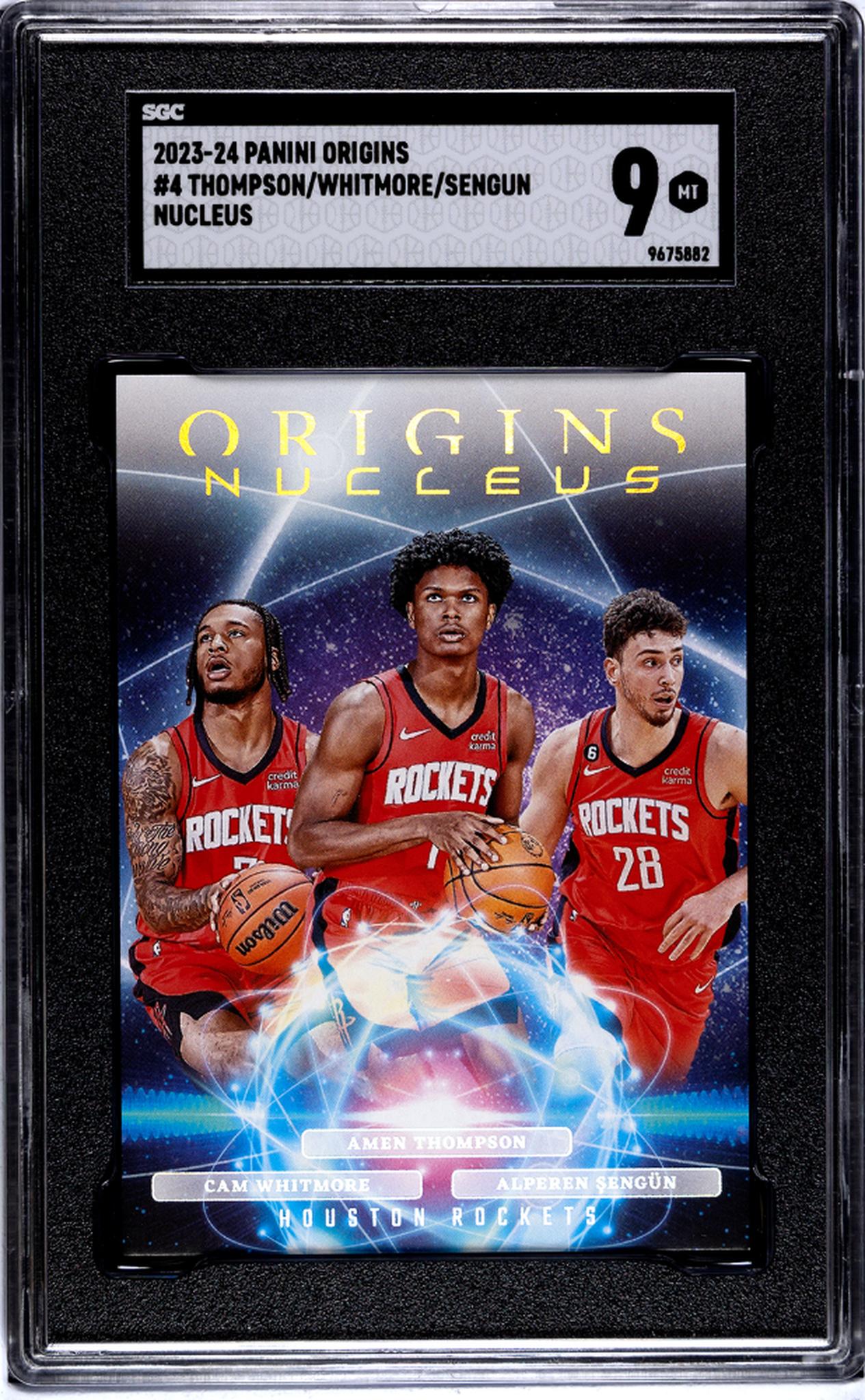 2023 Panini Origins #4 Amen Thompson/Whitmore/Alperen Sengun SSP Nucleus SGC 9 