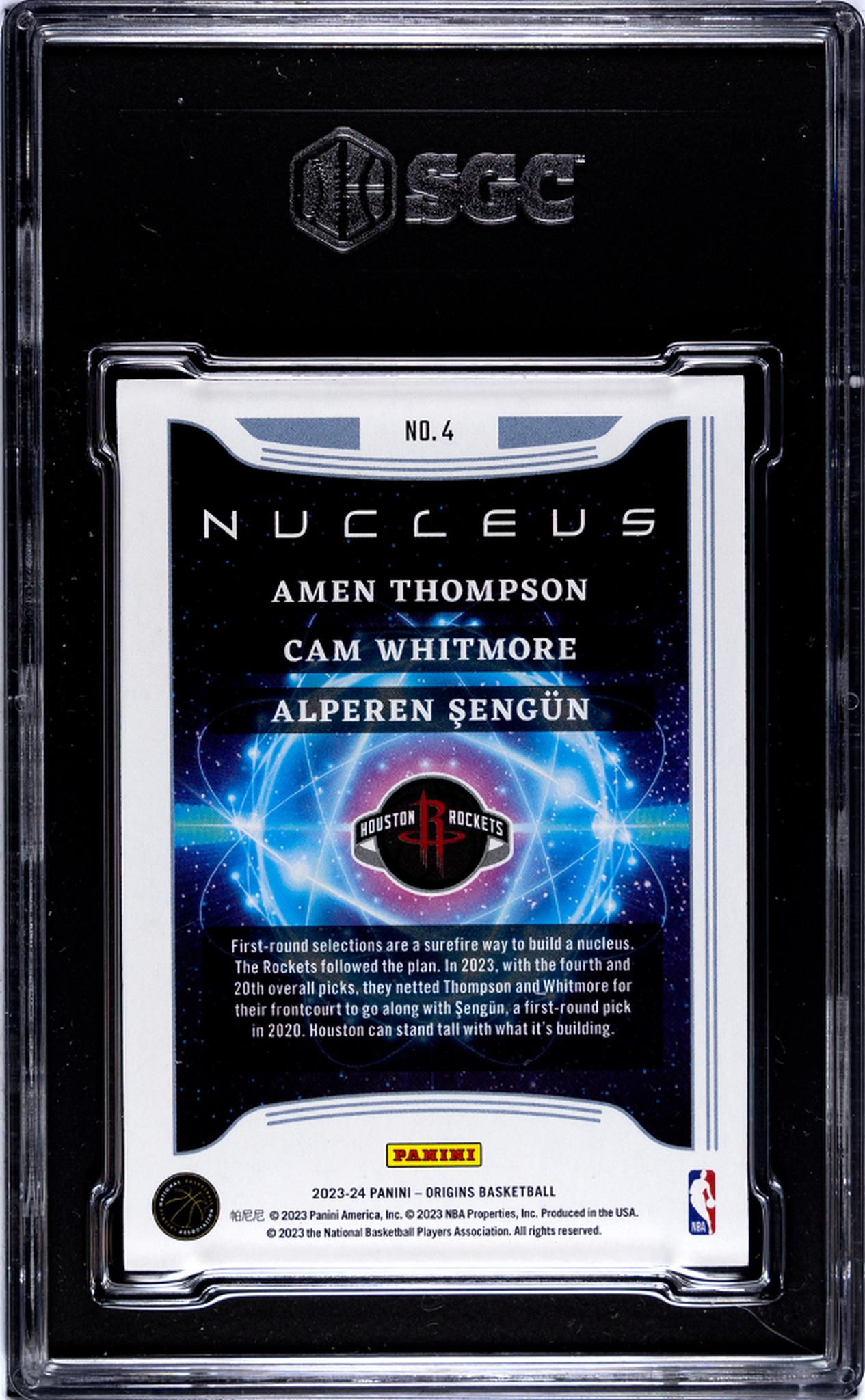 2023 Panini Origins #4 Amen Thompson/Whitmore/Alperen Sengun SSP Nucleus SGC 9 