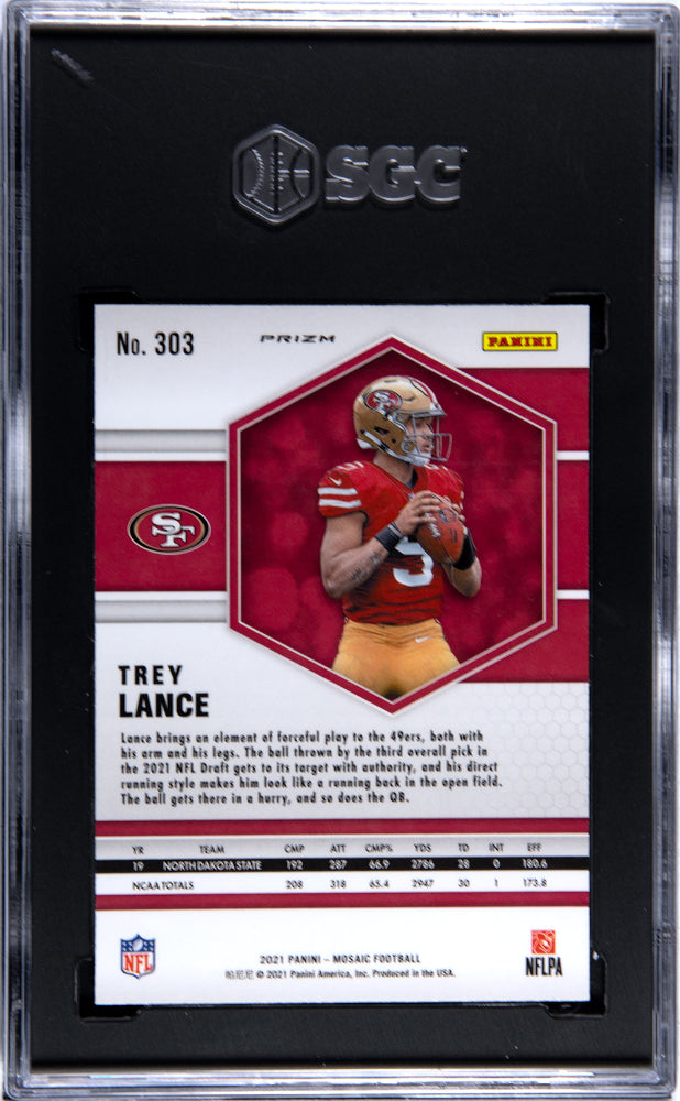 2021 Panini Mosaic #303 Trey Lance Red Rookie SGC 9.5