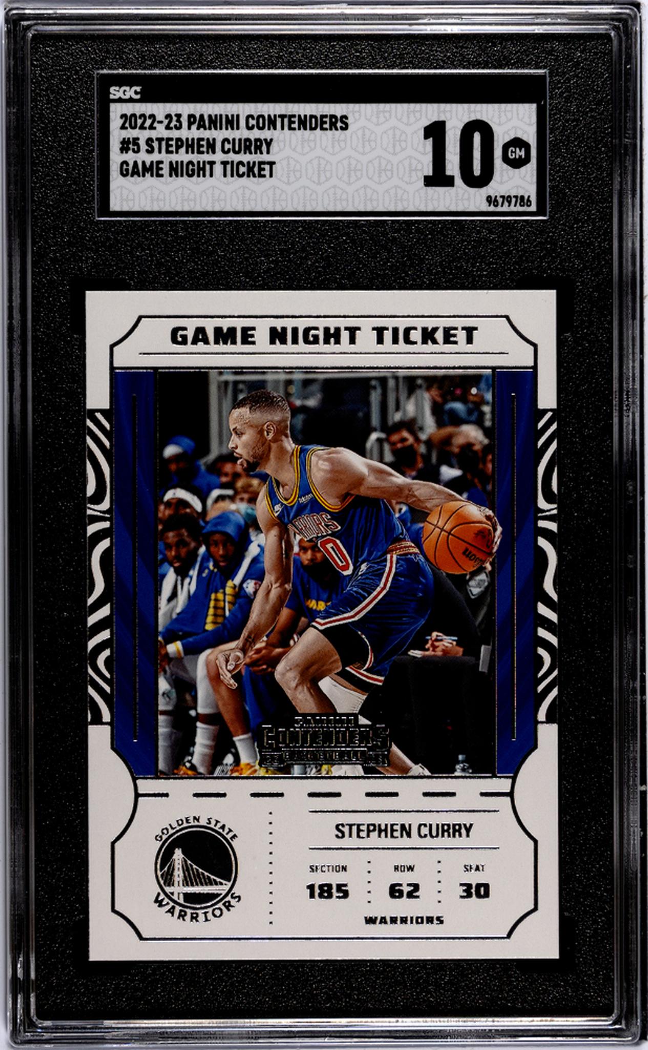 2022-23 Panini Contenders Game Night Ticket Stephen Curry #5 SGC 10