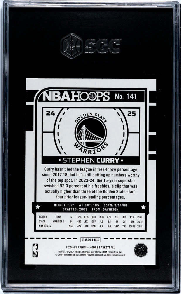 2024 Panini Hoops Stephen Curry #141 SGC 9.5