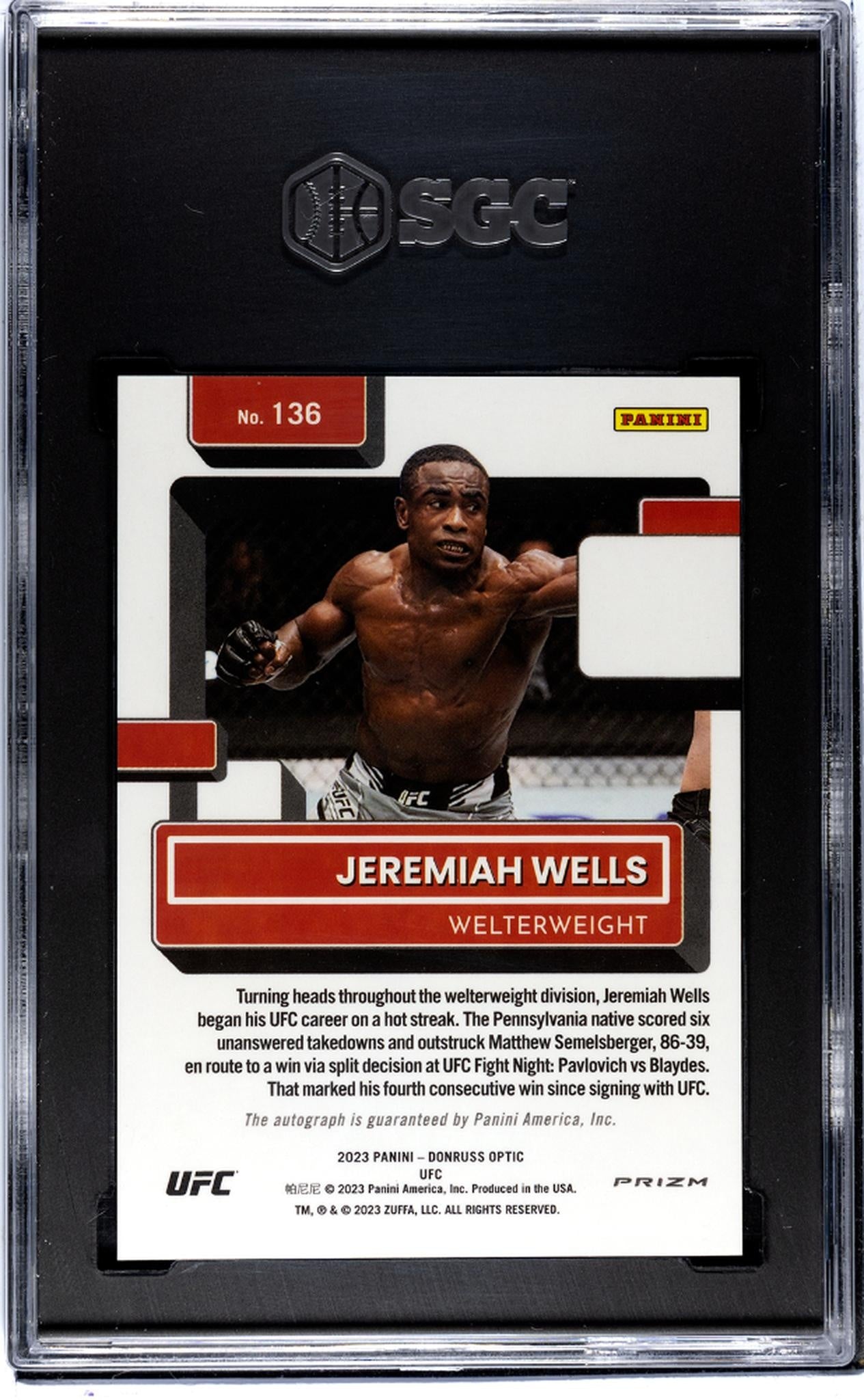 2023 Donruss Optic #136 Jeremiah Wells SGC 10