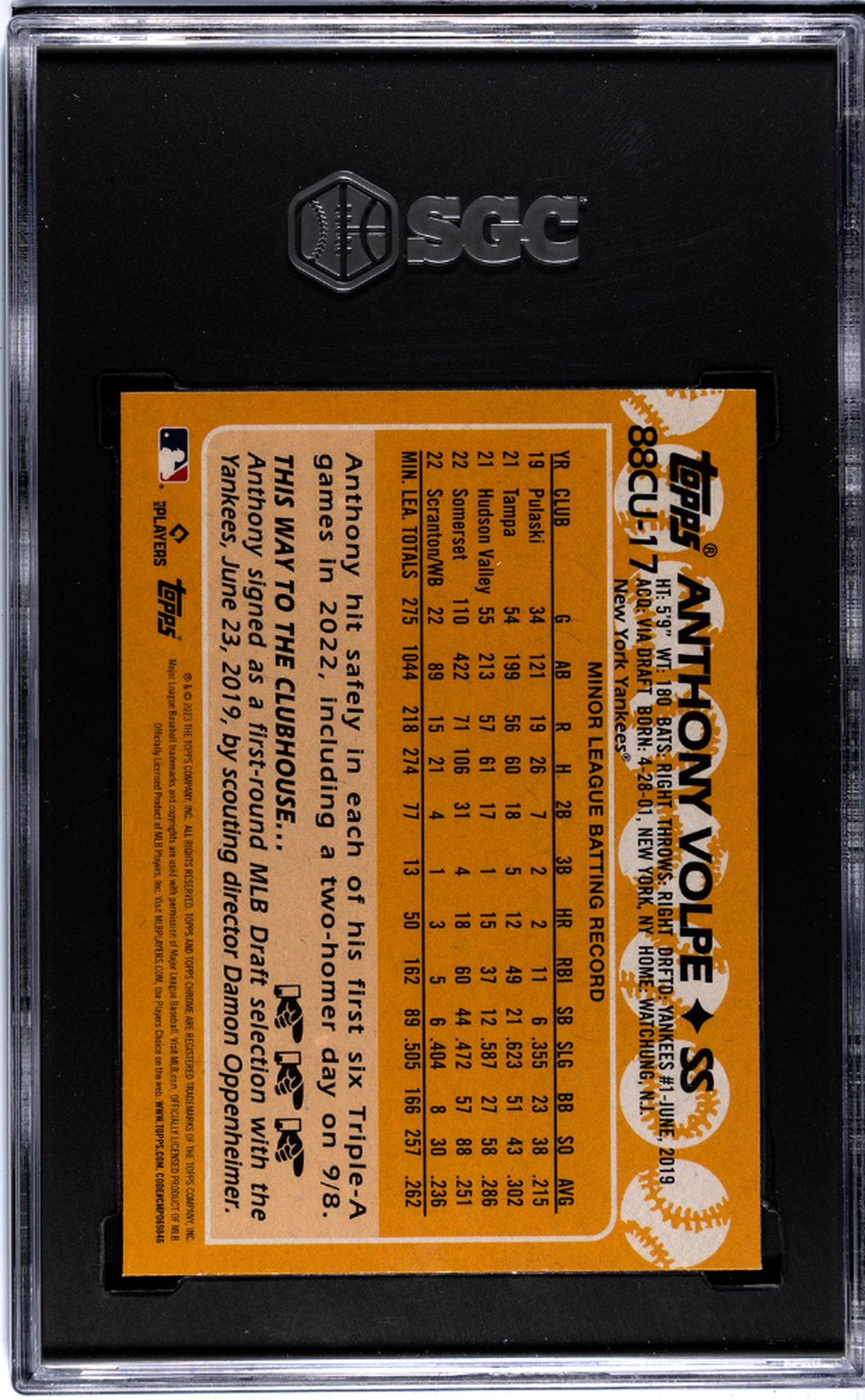 2023 Topps Chrome Update #88CU-17 Anthony Volpe 88 SGC 9.5