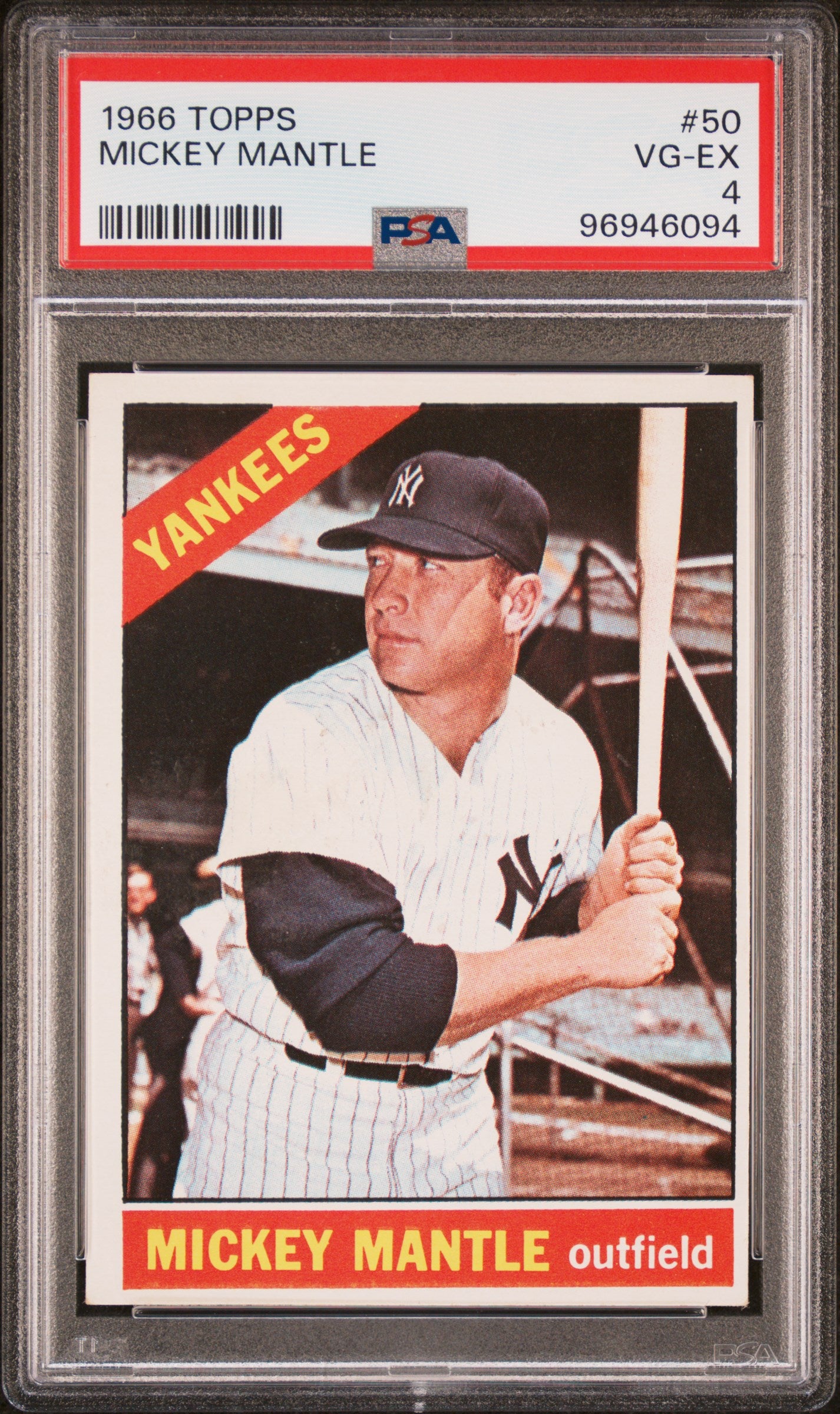 1966 Topps #50 Mickey Mantle PSA 4