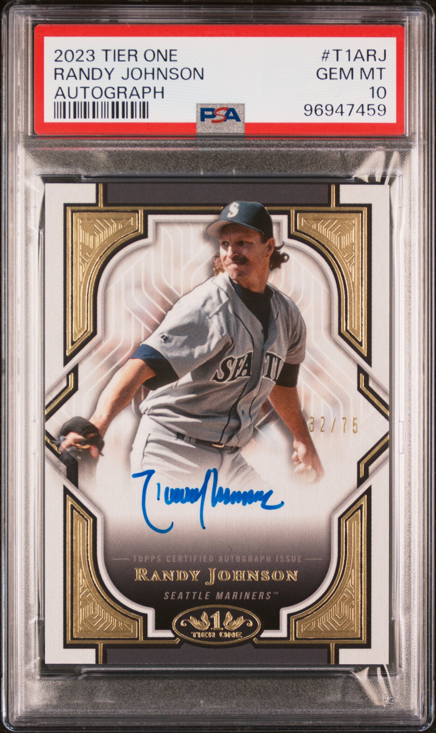 2023 Topps Tier One Randy Johnson #T1ARJ Auto /75 PSA 10
