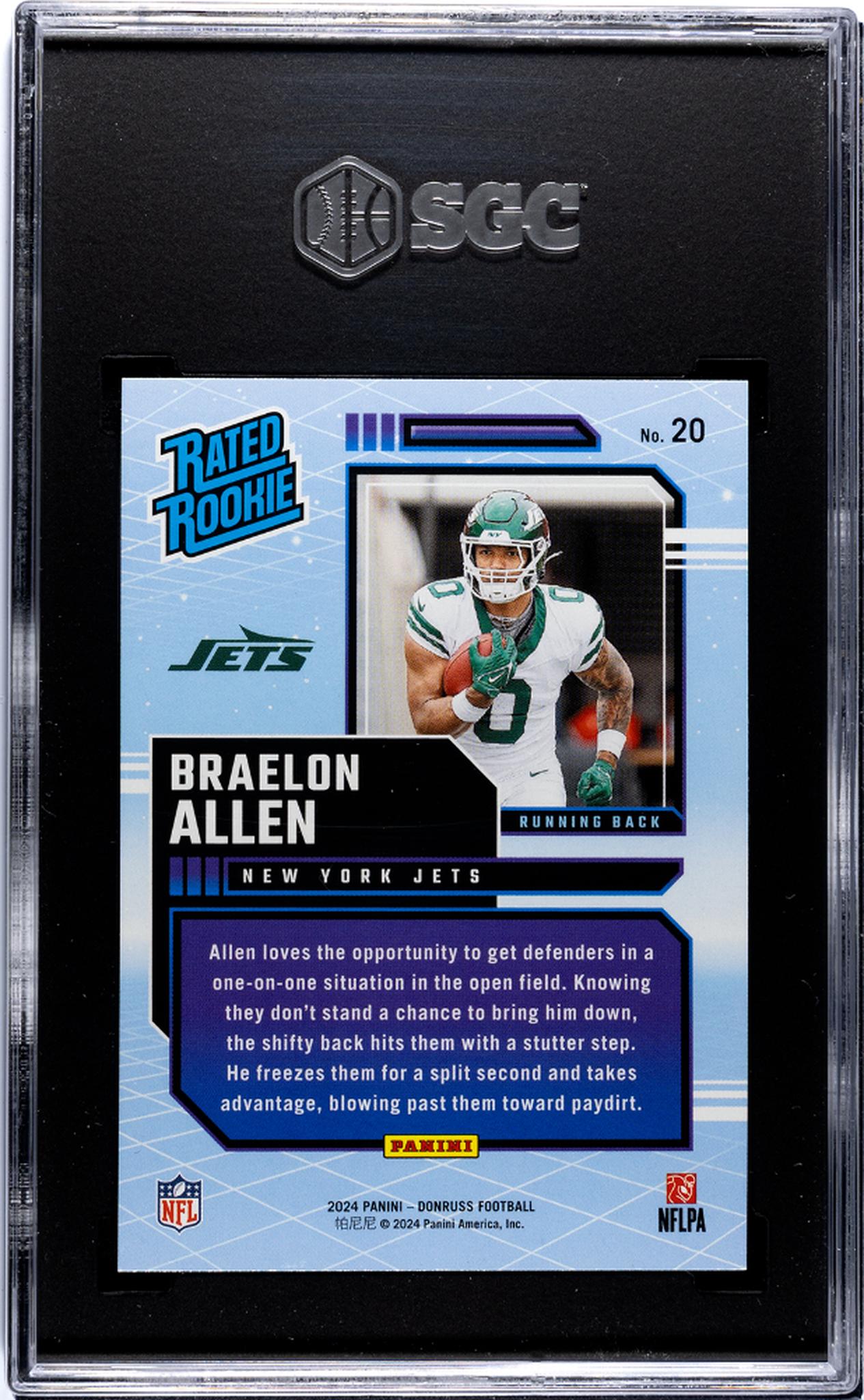 2024 Donruss #20 Braelon Allen Retro SGC 10