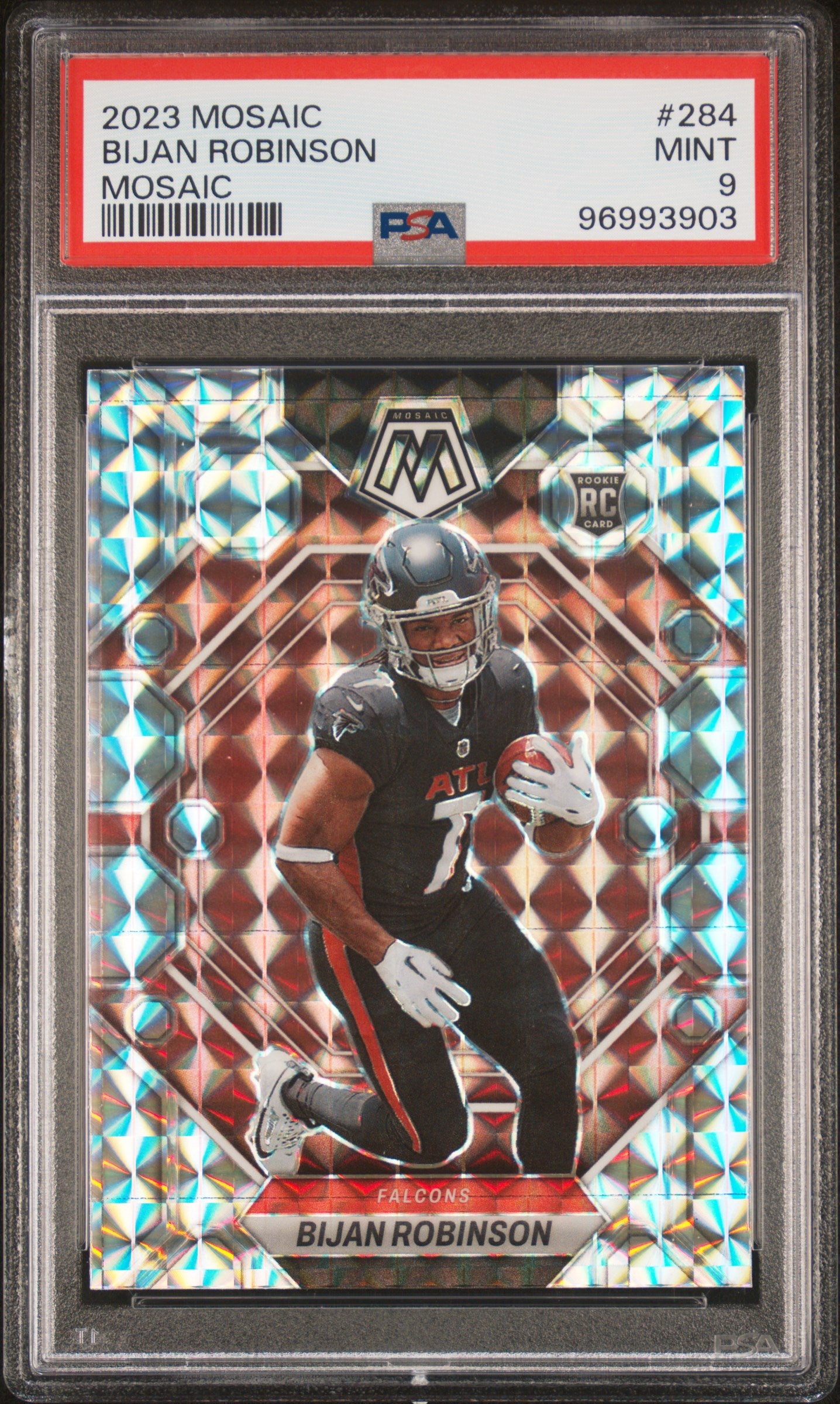 2023 Panini Mosaic Mosaic Bijan Robinson #284 RC PSA 9