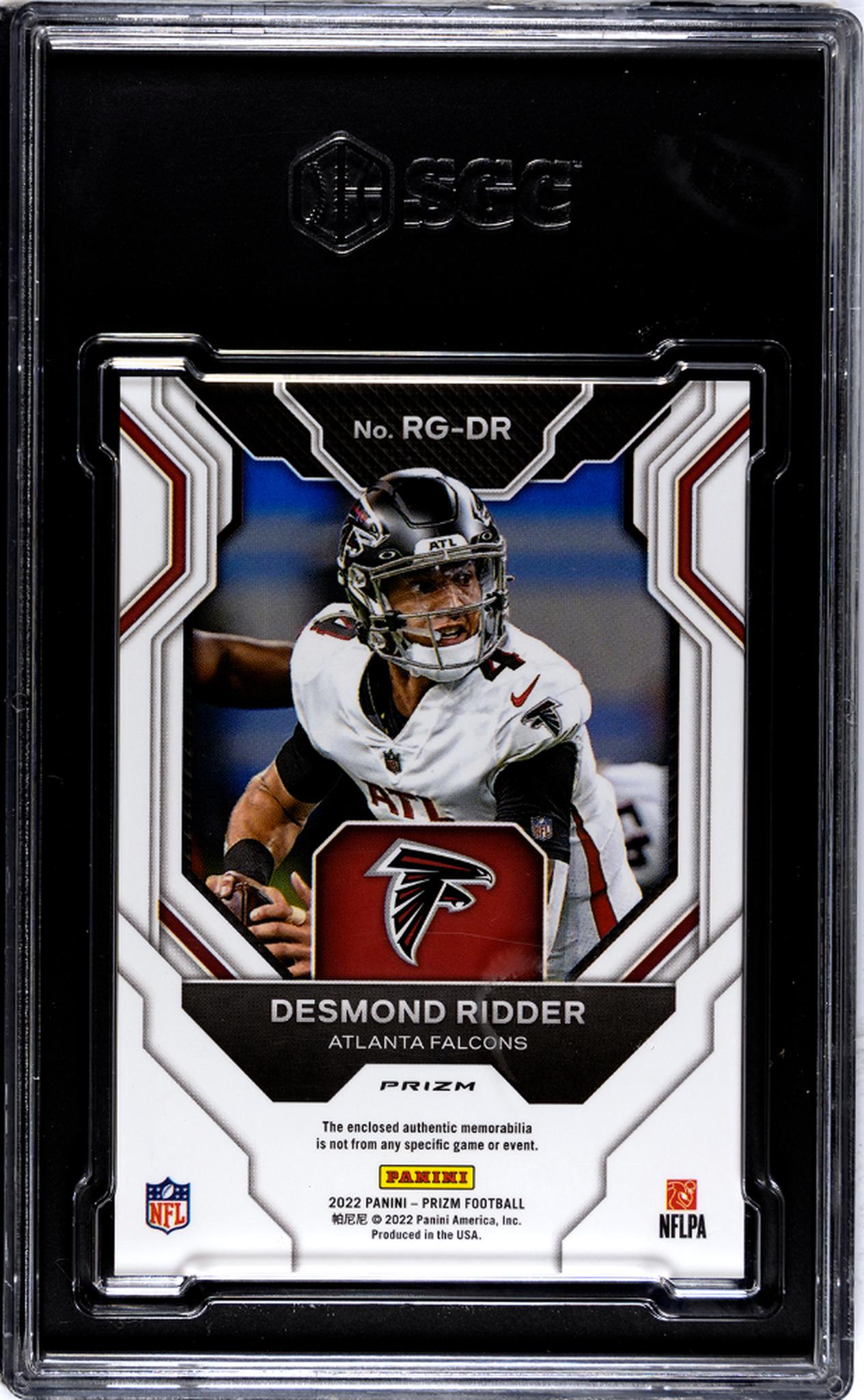 2022 Panini Prizm Desmond Ridder Rookie Gear #RG-DR SGC 10