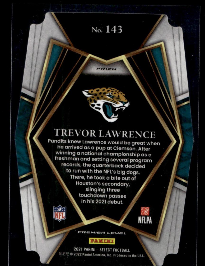 2021 Panini Select #143 Trevor Lawrence Prizm Rookie Die Cut 