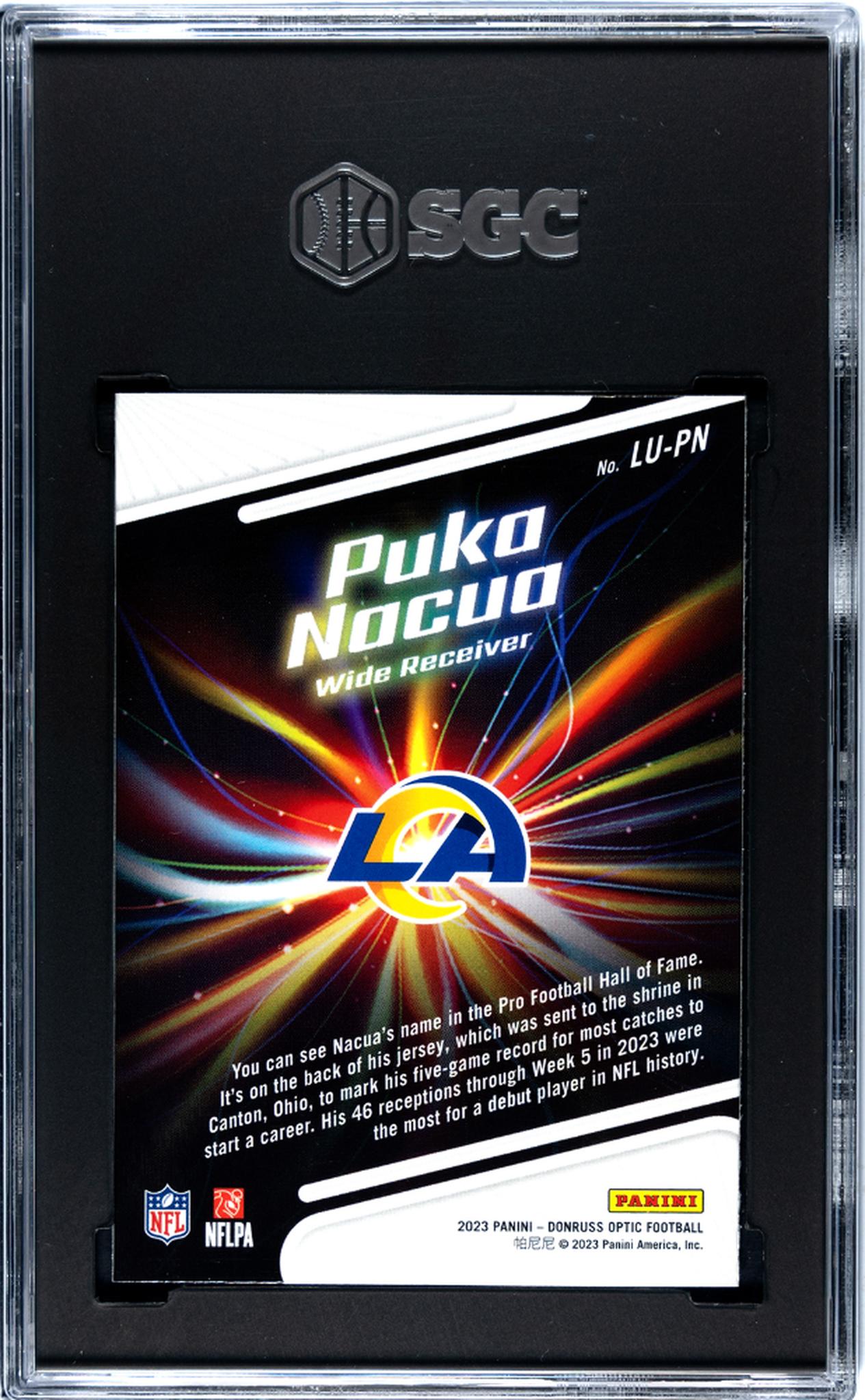 2023 Donruss Optic #LU-PN Puka Nacua Light It Up SGC 8.5