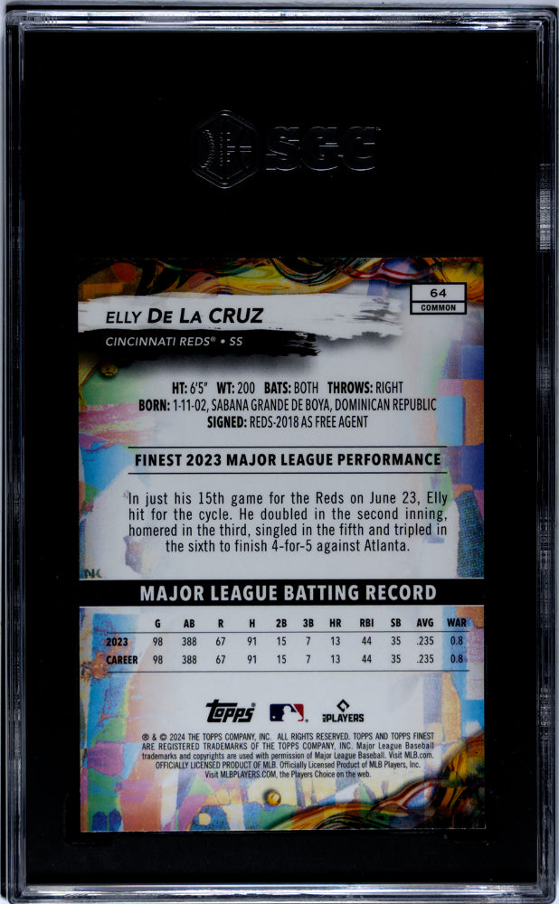 2024 Topps Finest #64 Elly De La Cruz SGC 9.5