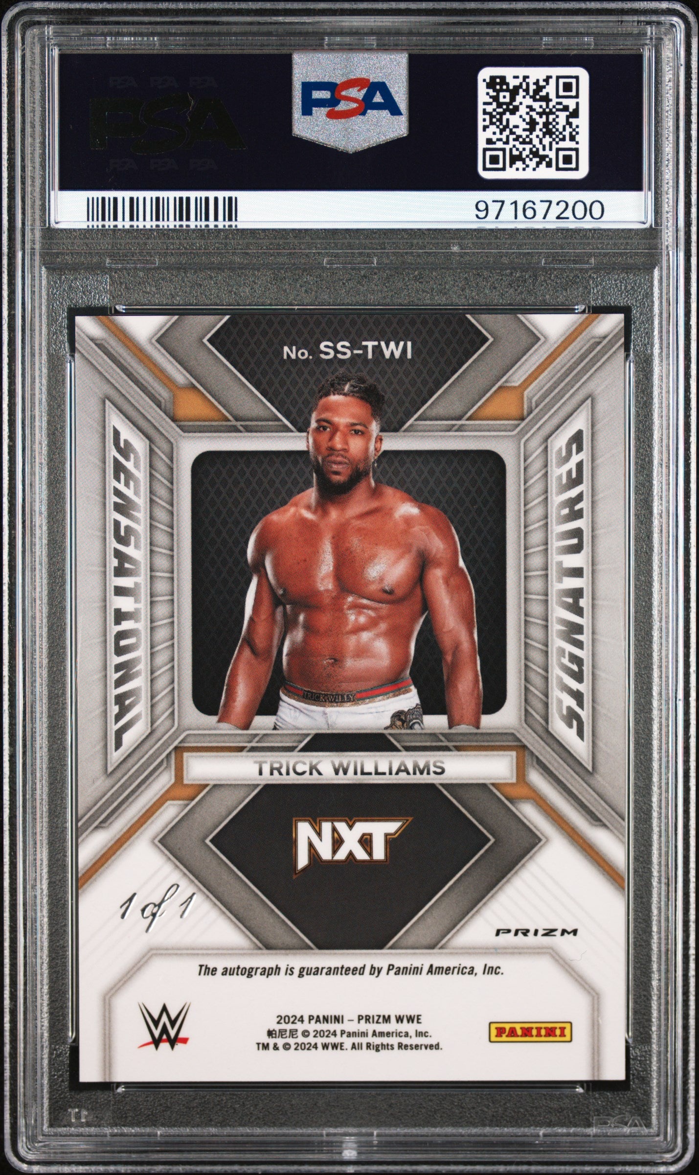 2024 Prizm #SS-TWI Trick Williams Sensational Signatures 1/1 PSA 9