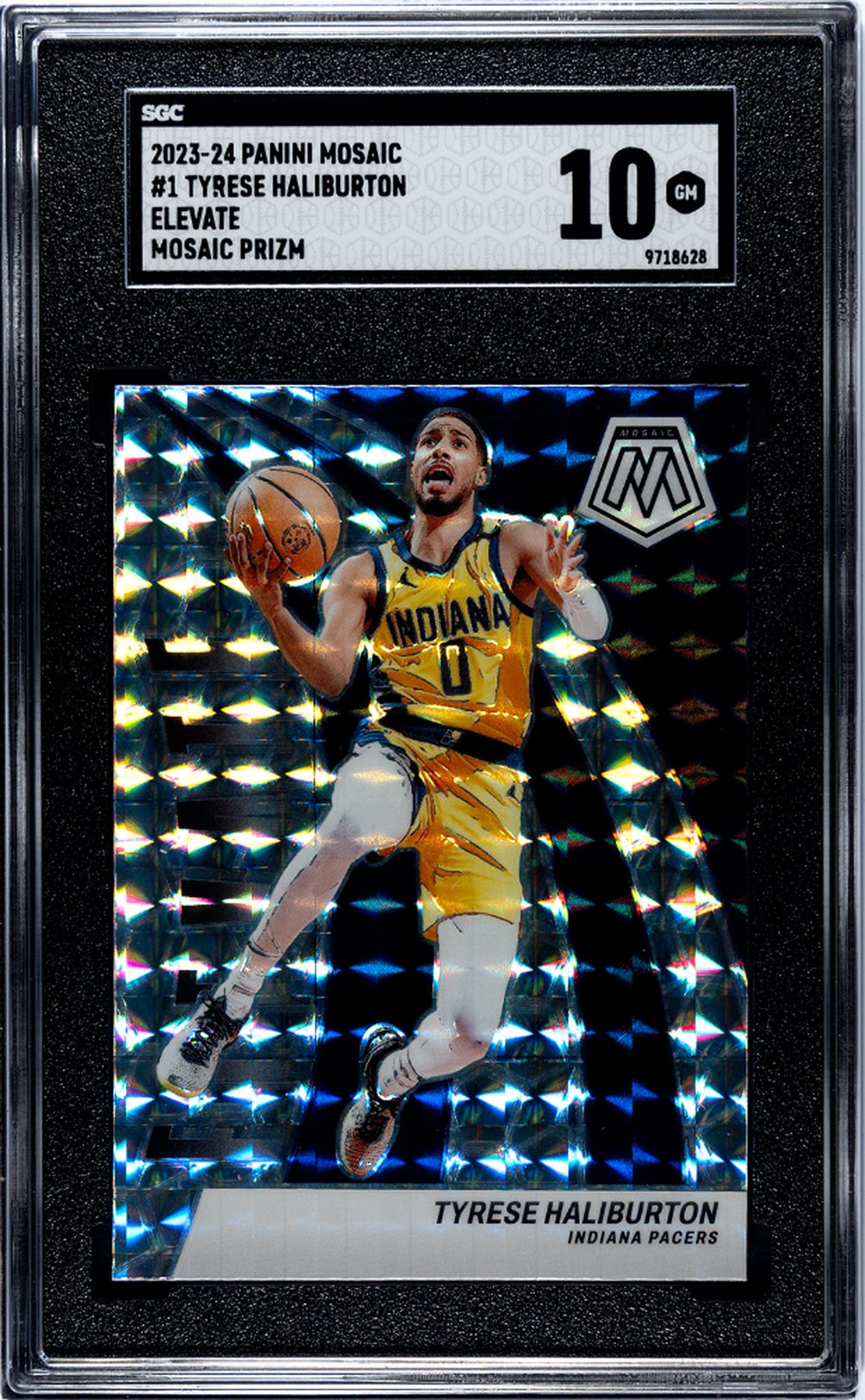 2023 Panini Mosaic Elevate Tyrese Haliburton #1 Mosaic Prizm SGC 10