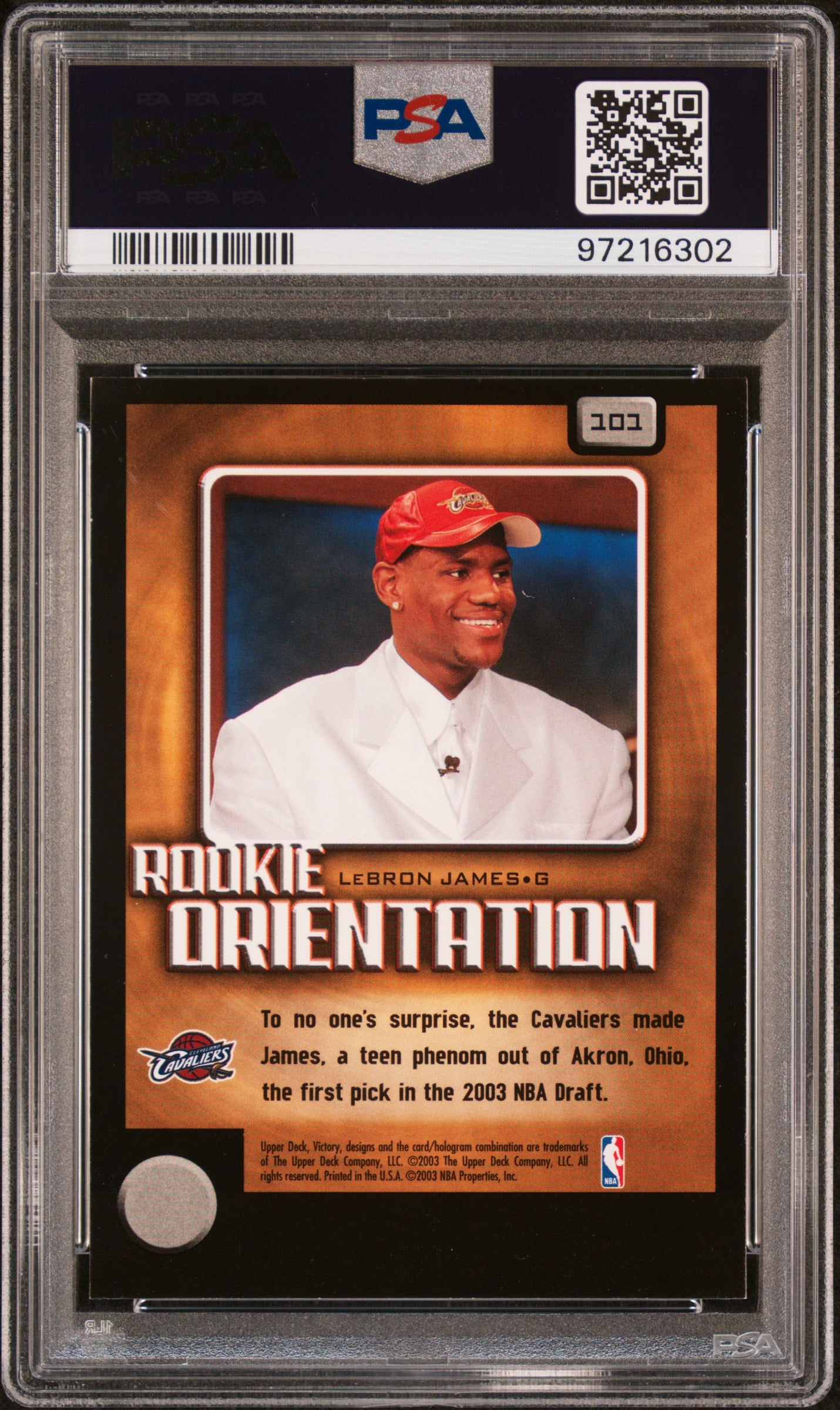2003 Upper Deck Victory Rookie Orientation LeBron James #103 PSA 9