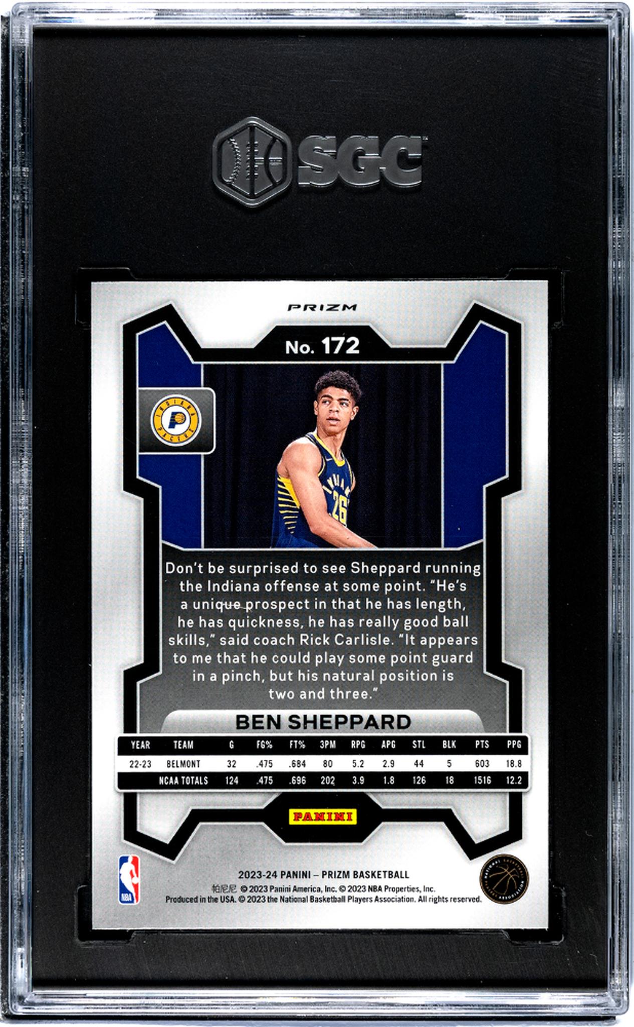 2023-24 Panini Prizm #172 Ben Sheppard Pulsar Prizm SGC 9