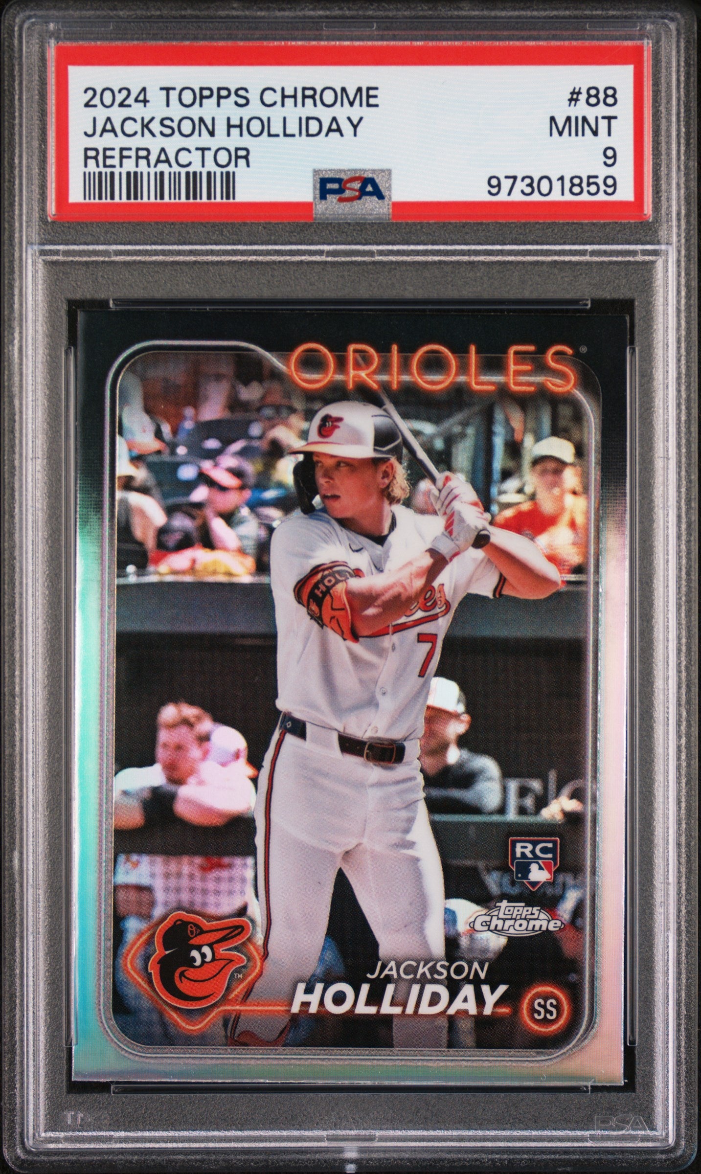 2024 Topps Chrome Refractor Jackson Holliday #88 RC PSA 9
