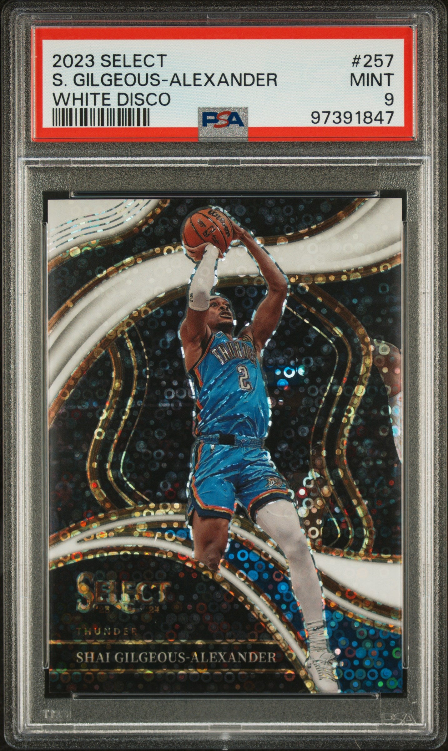 2023 Panini Select White Disco S. Gilgeous Alexander #257 /75 PSA 9