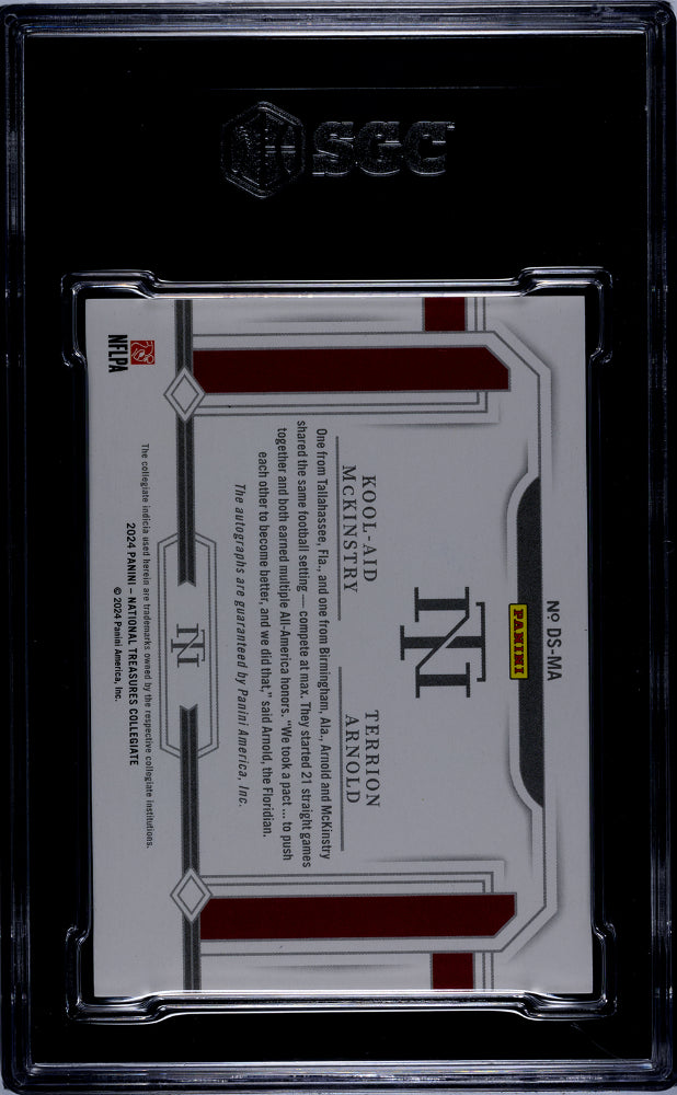 2024 National Treasures Collegiate # Kool-Aid McKinstry/Terrion Arnold Dual Signatures /75 SGC 9