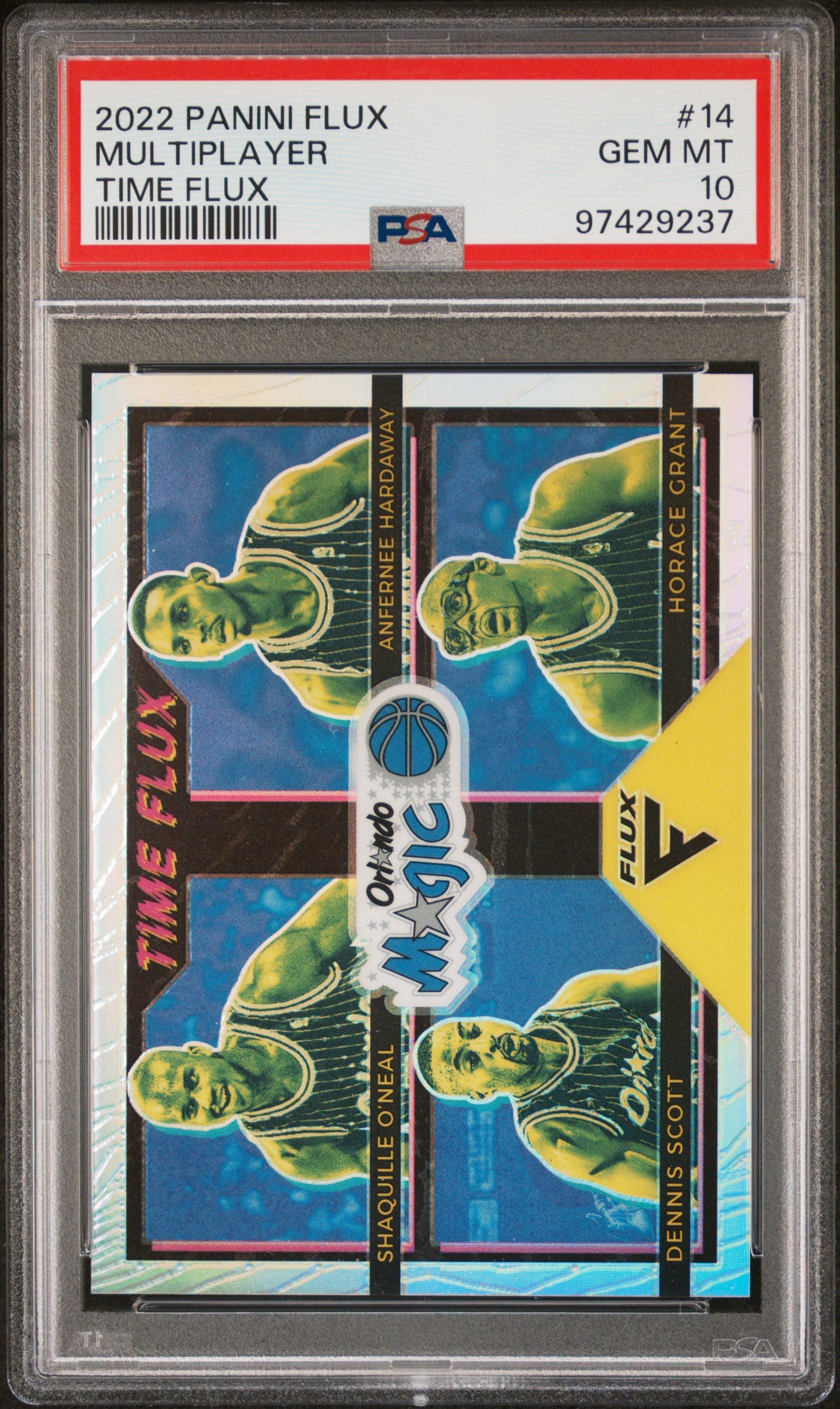 2022 Panini Flux Time Flux Anfernee Hardaway/Dennis Scott/Horace Grant/Shaquille O'Neal #14 PSA 10