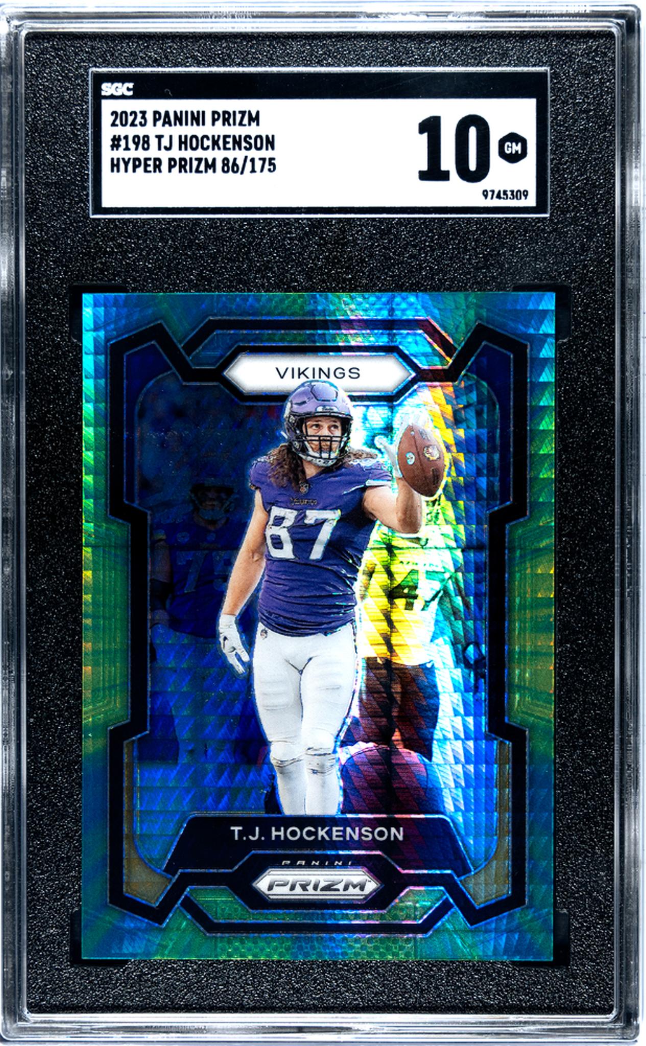 2023 Panini Prizm Hyper /175 #198 T.J. Hockenson SGC 10