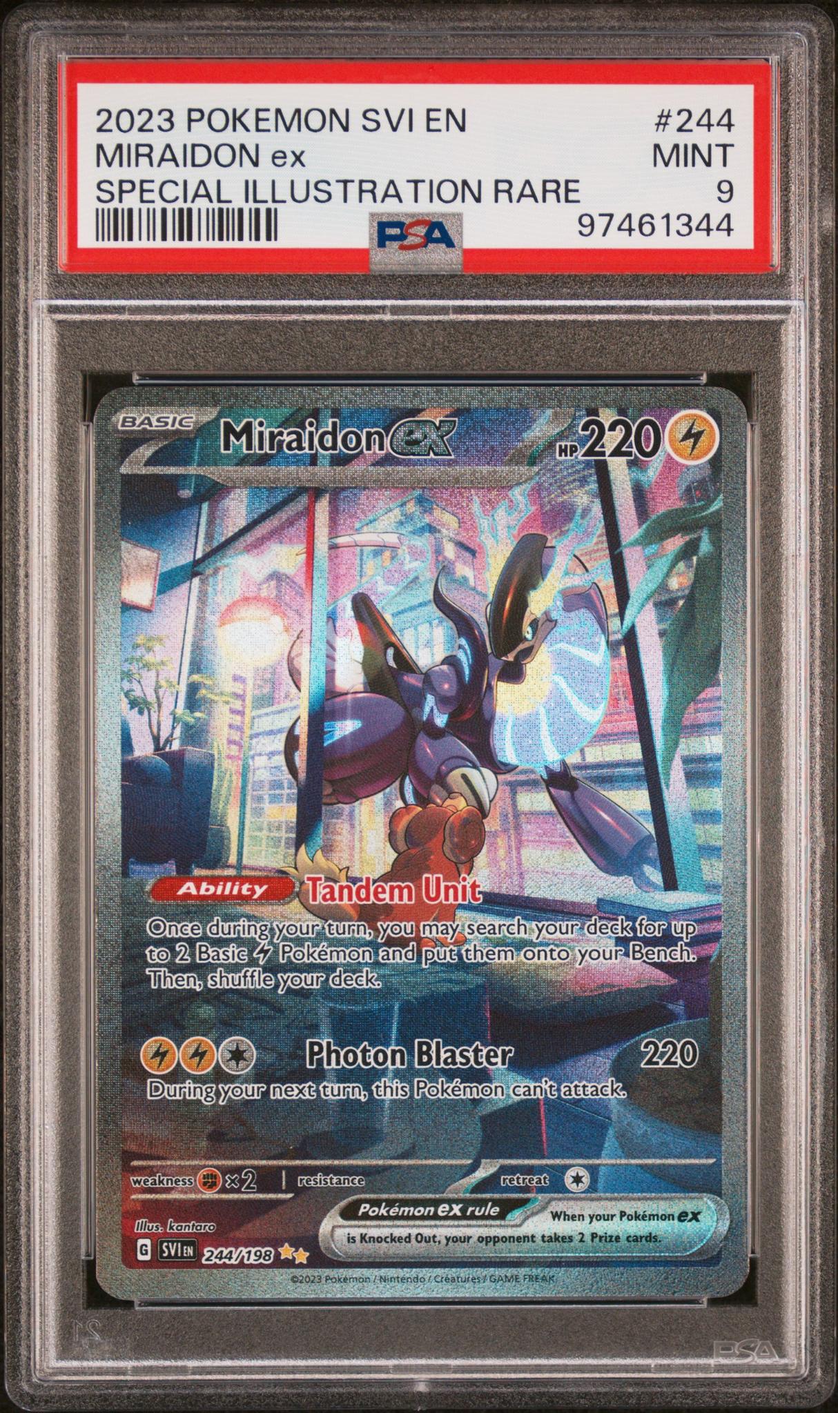 2023 Pokémon Scarlet & Violet Miraidon Special Illustration Rare #244/198 PSA 9