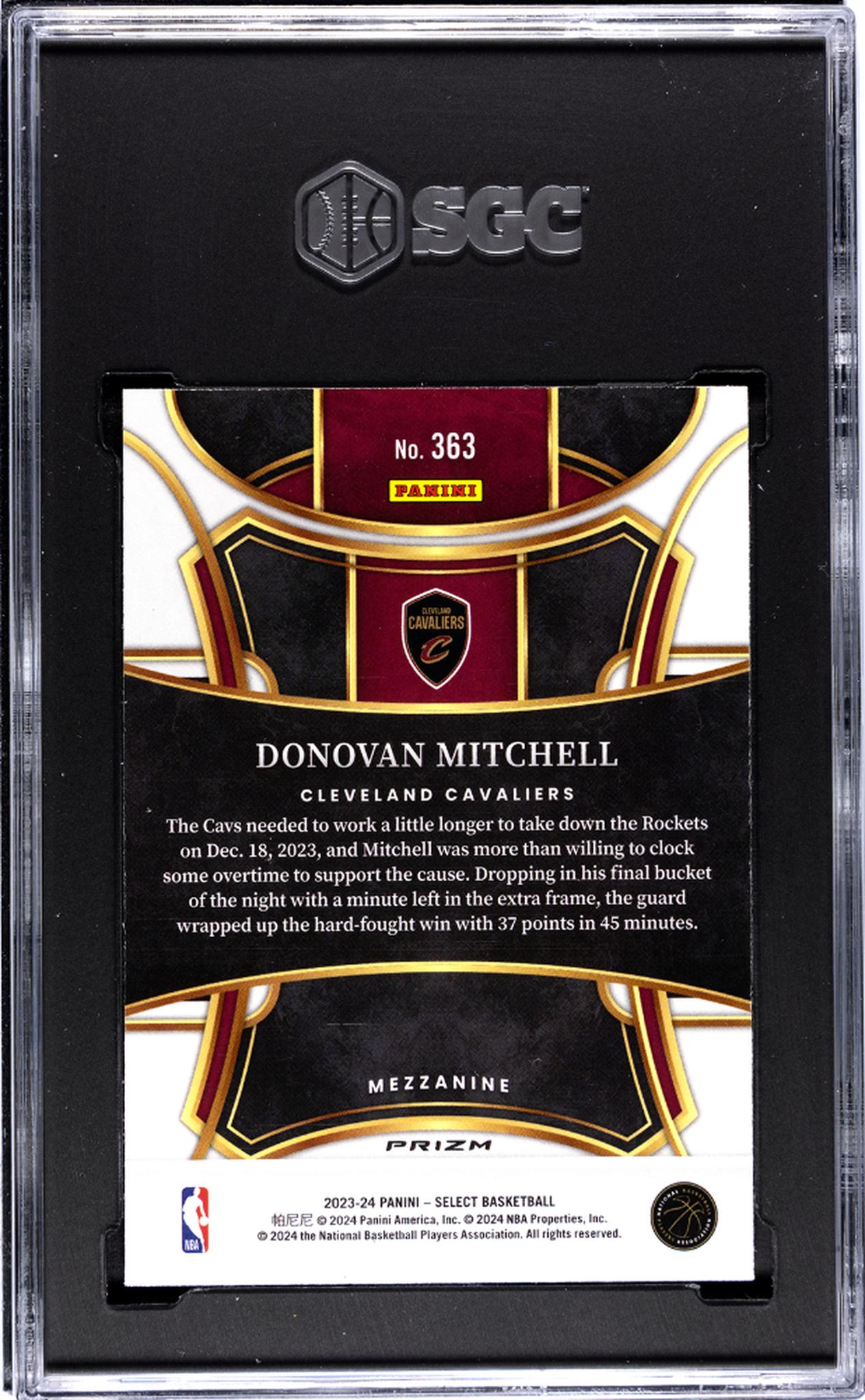 2023 Panini Select Silver Prizm Donovan Mitchell #363 SGC 9.5