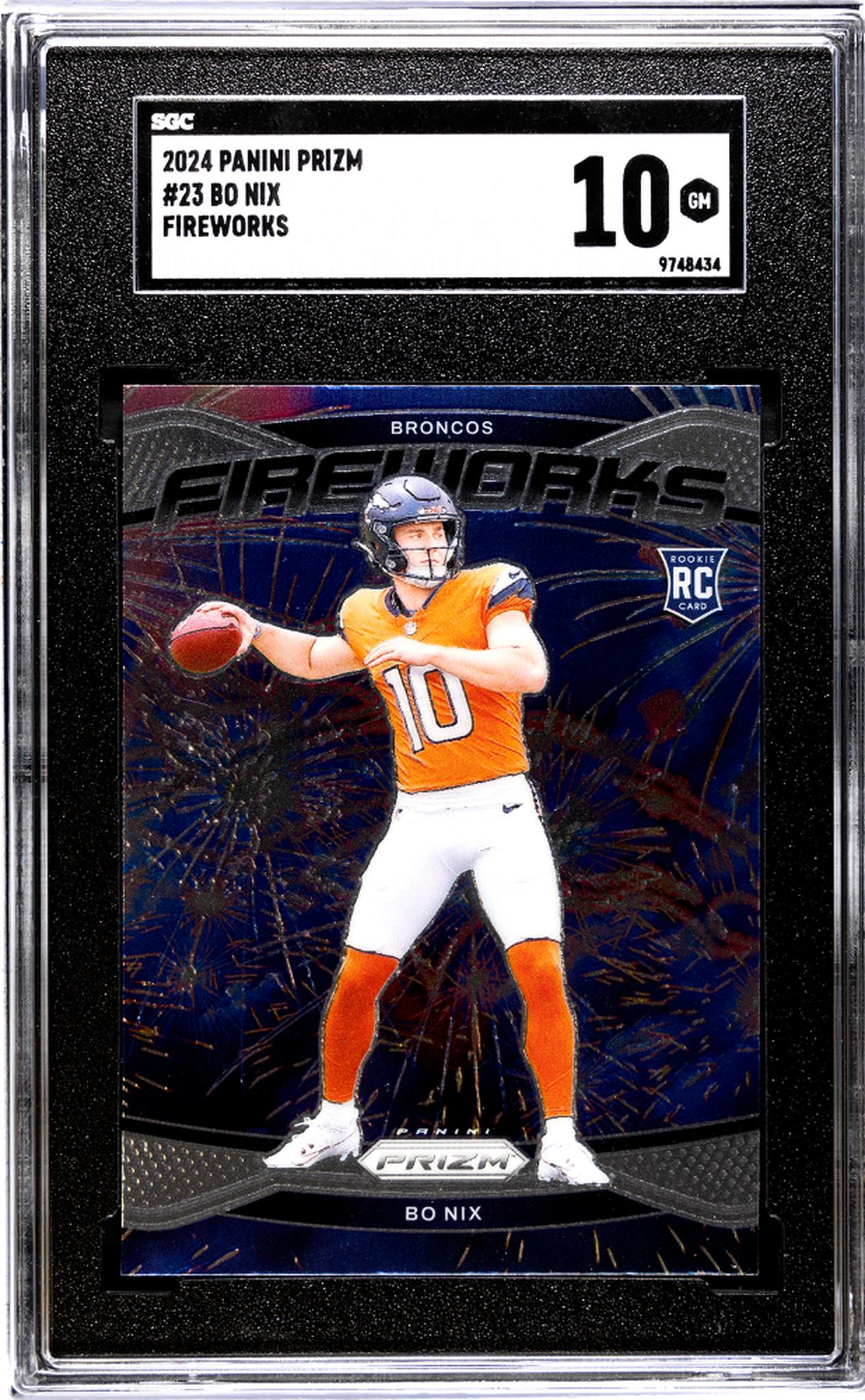 2024 Panini Prizm #23 Bo Nix Fireworks SGC 10