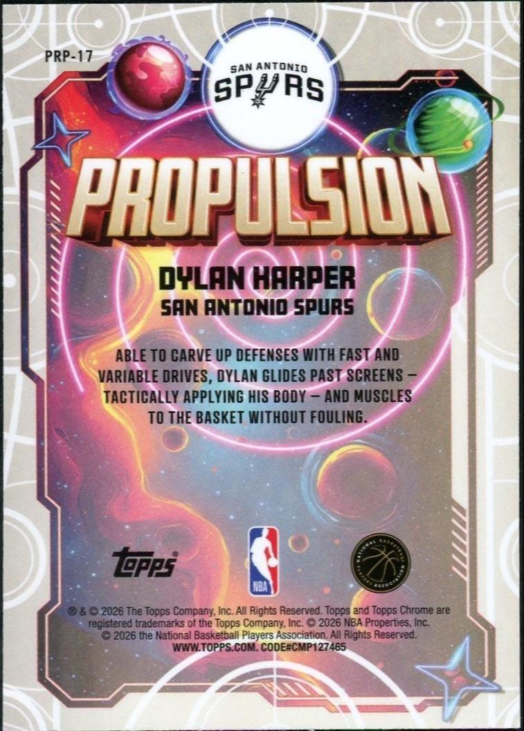 2026 Topps Chrome Cosmic PRP-17 Dylan Harper Propulsion Purple Nebula /150