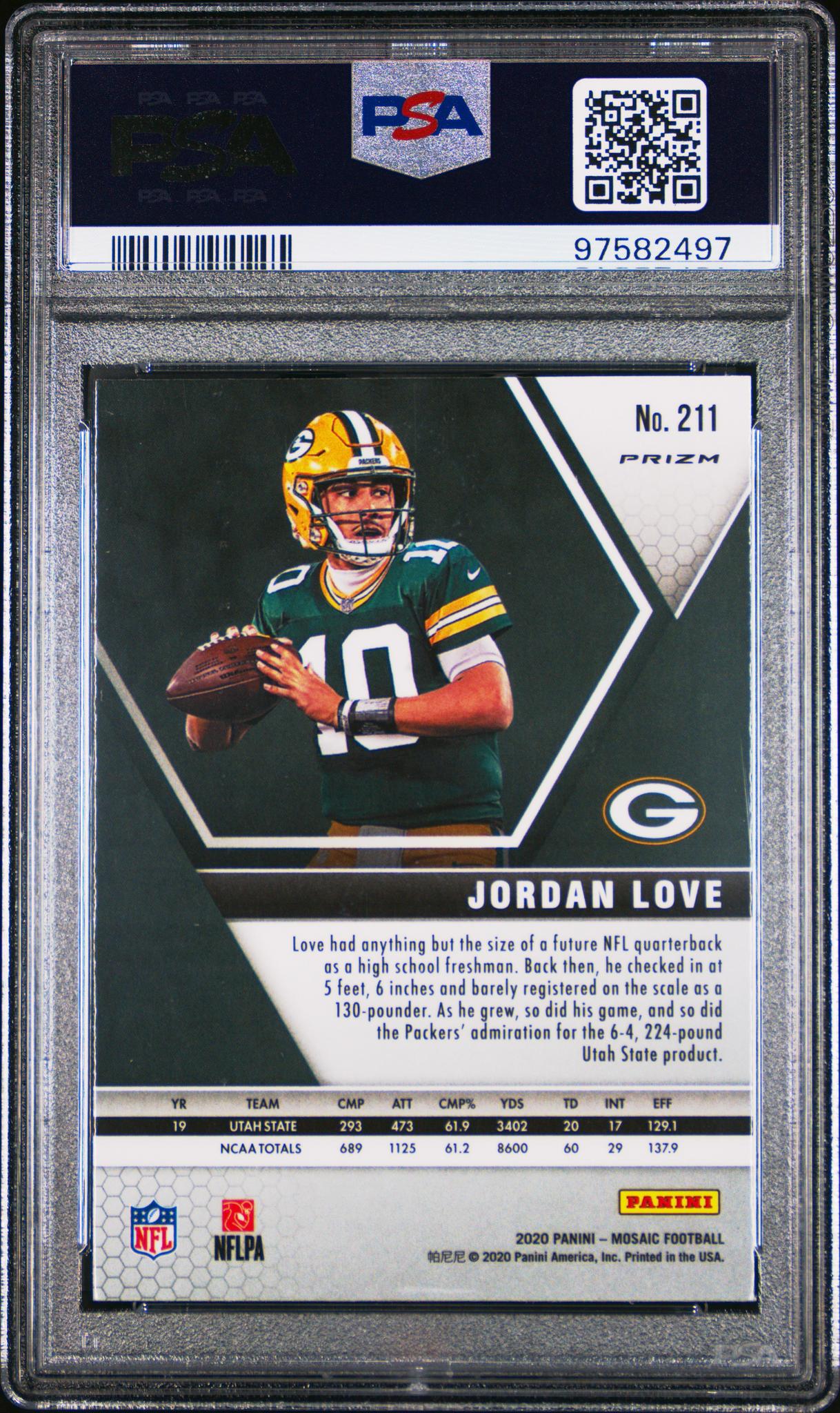2020 Panini Mosaic Camo Pink Jordan Love #211 RC PSA 10