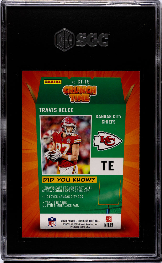 2023 Panini Donruss #CT-15 Travis Kelce Crunch Time SGC 9.5 Mint+ Chiefs