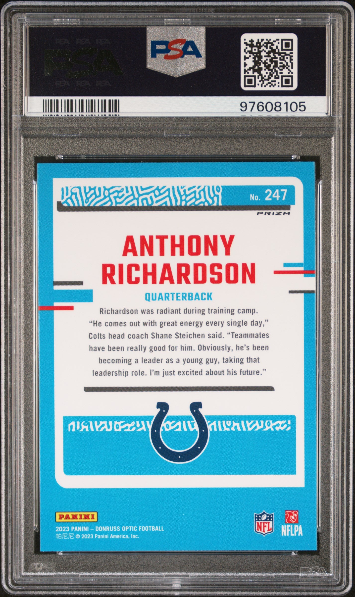 2023 Donruss Optic #247 Anthony Richardson Holo PSA 10