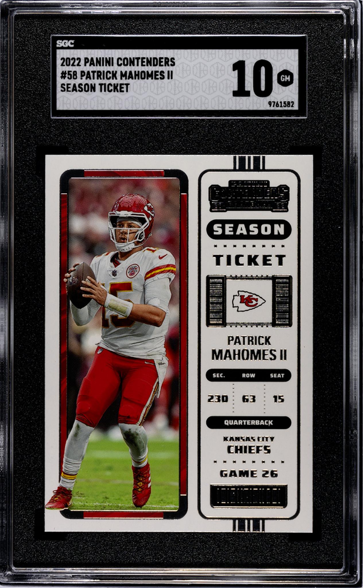 2022 Panini Contenders Season Ticket Patrick Mahomes II #58 SGC 10