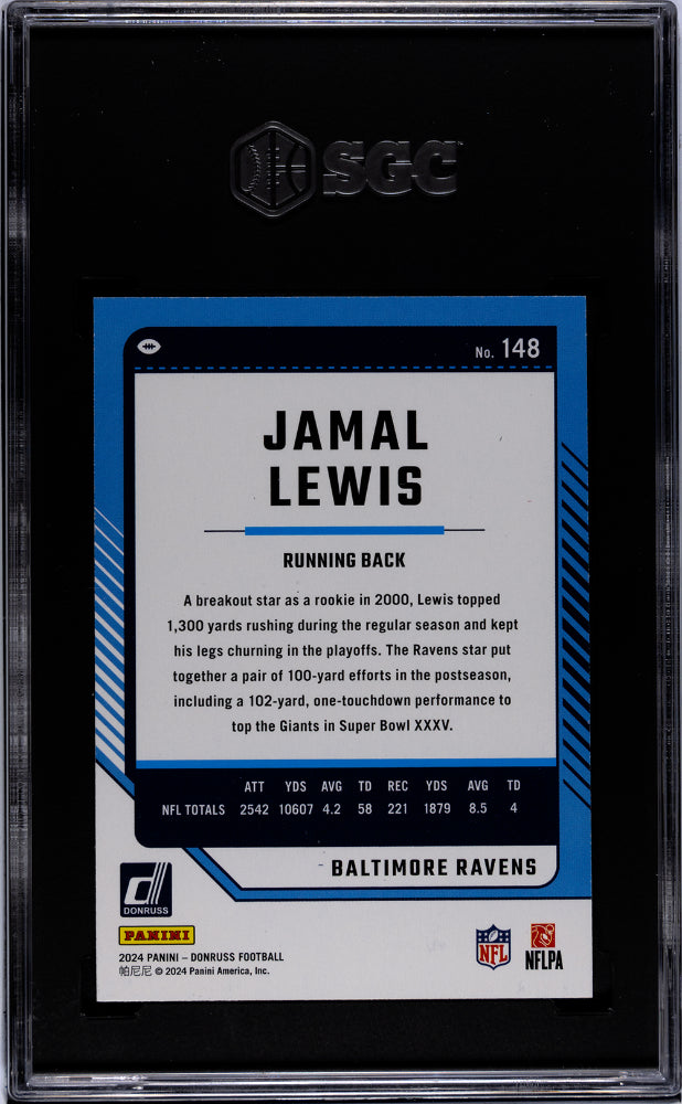 2024 Donruss #148 Jamal Lewis Season Stat Line /500 SGC 9