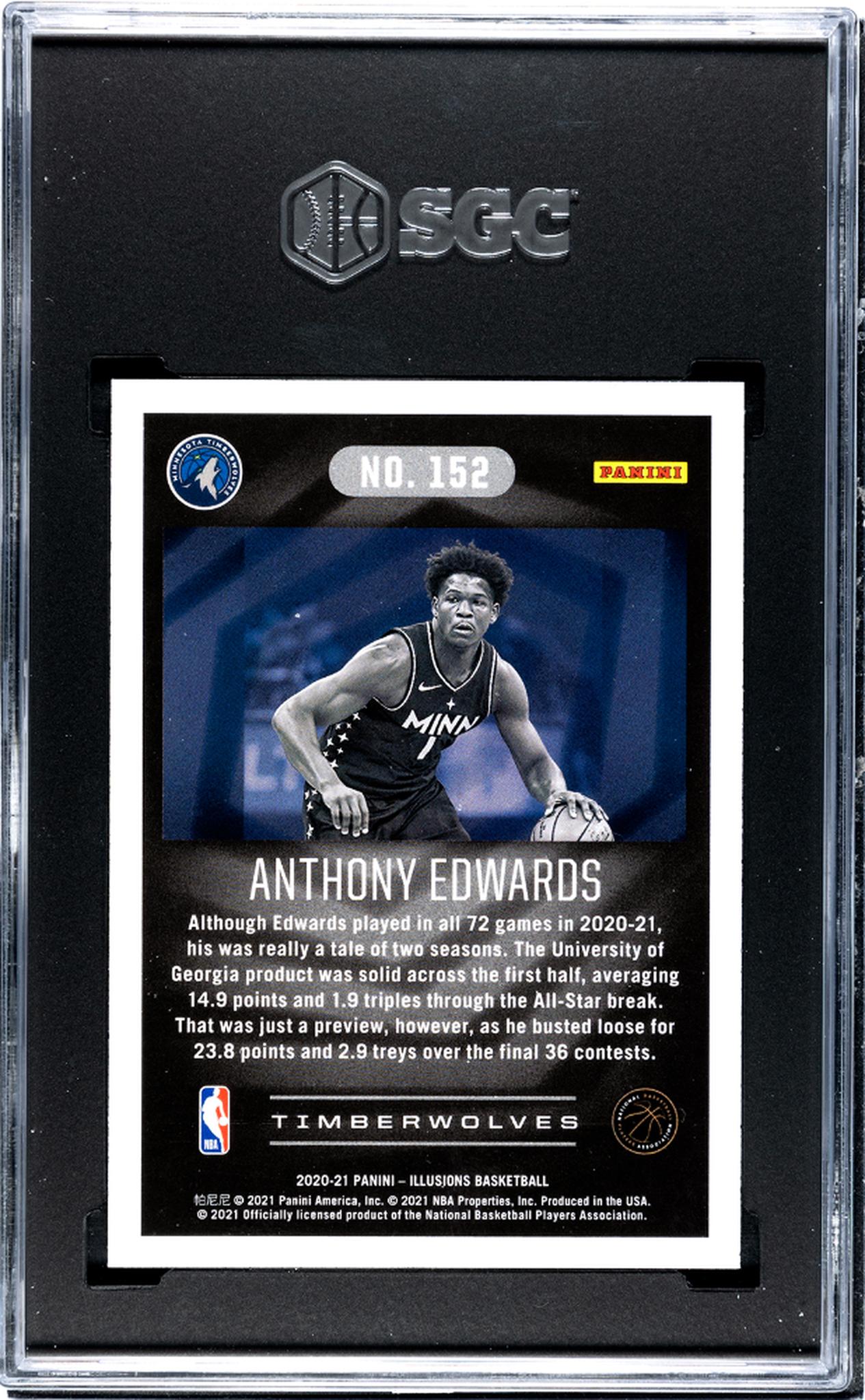 2020 Panini Illusions #152 Anthony Edwards Rookie SGC 9.5 Gem RC