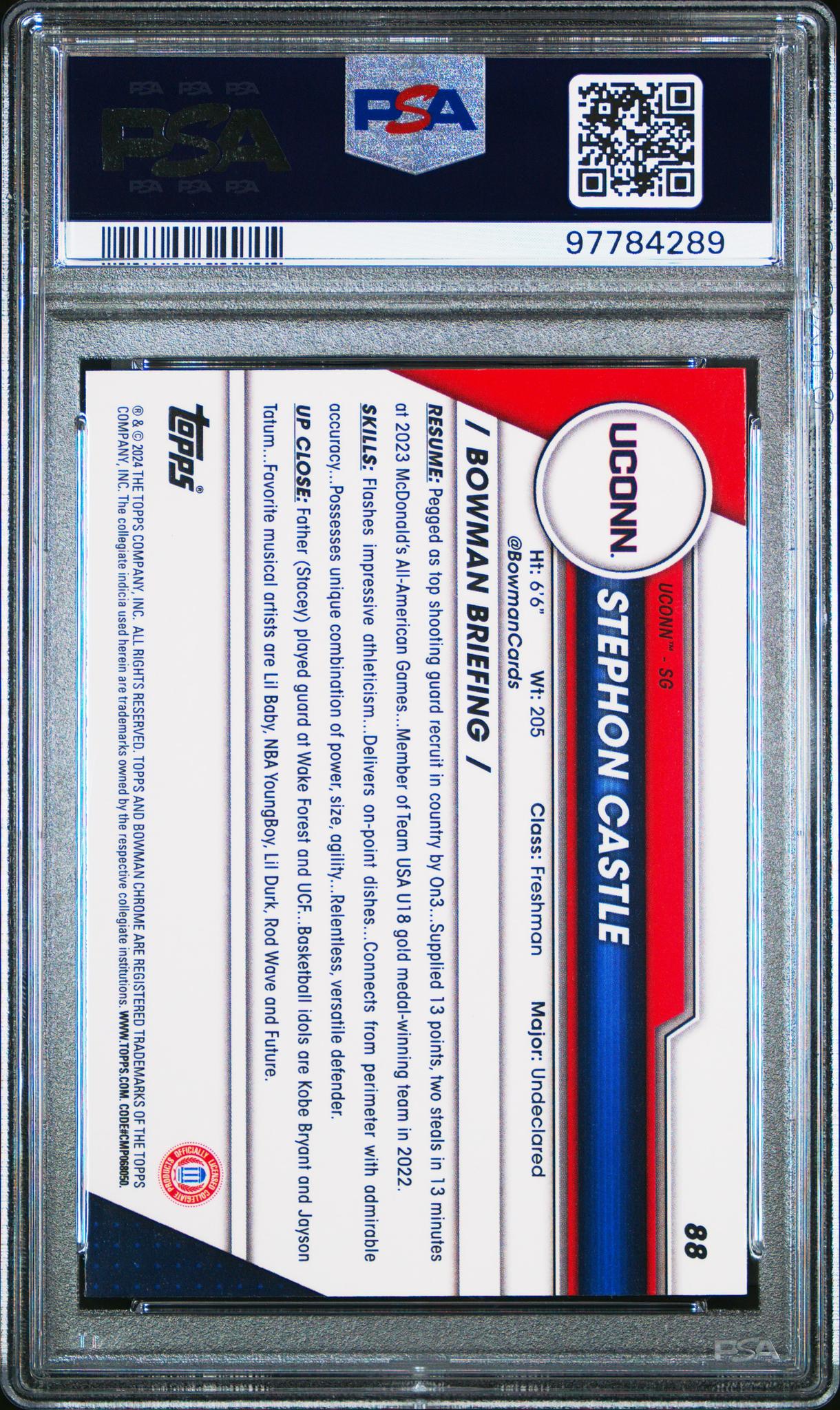 2023 Bowman University Chrome Stephon Castle #88 PSA 10