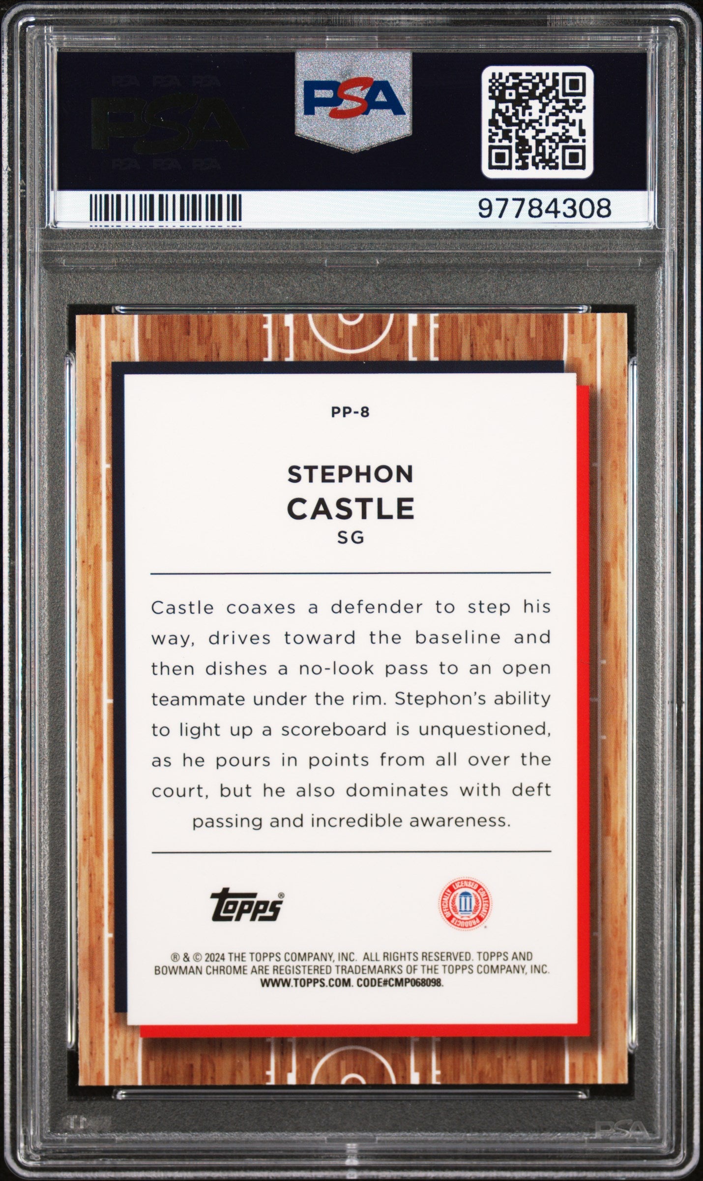 2023 Bowman University Chrome Prodigal Playmakers Stephon Castle #PP8 PSA 10