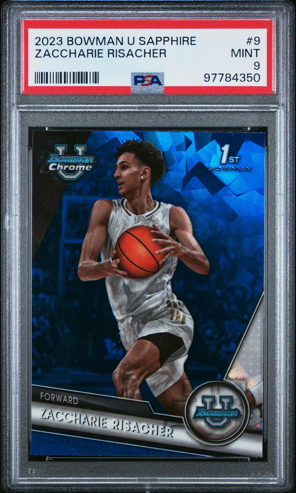2023 Bowman U Sapphire Zaccharie Risacher #9 PSA 9