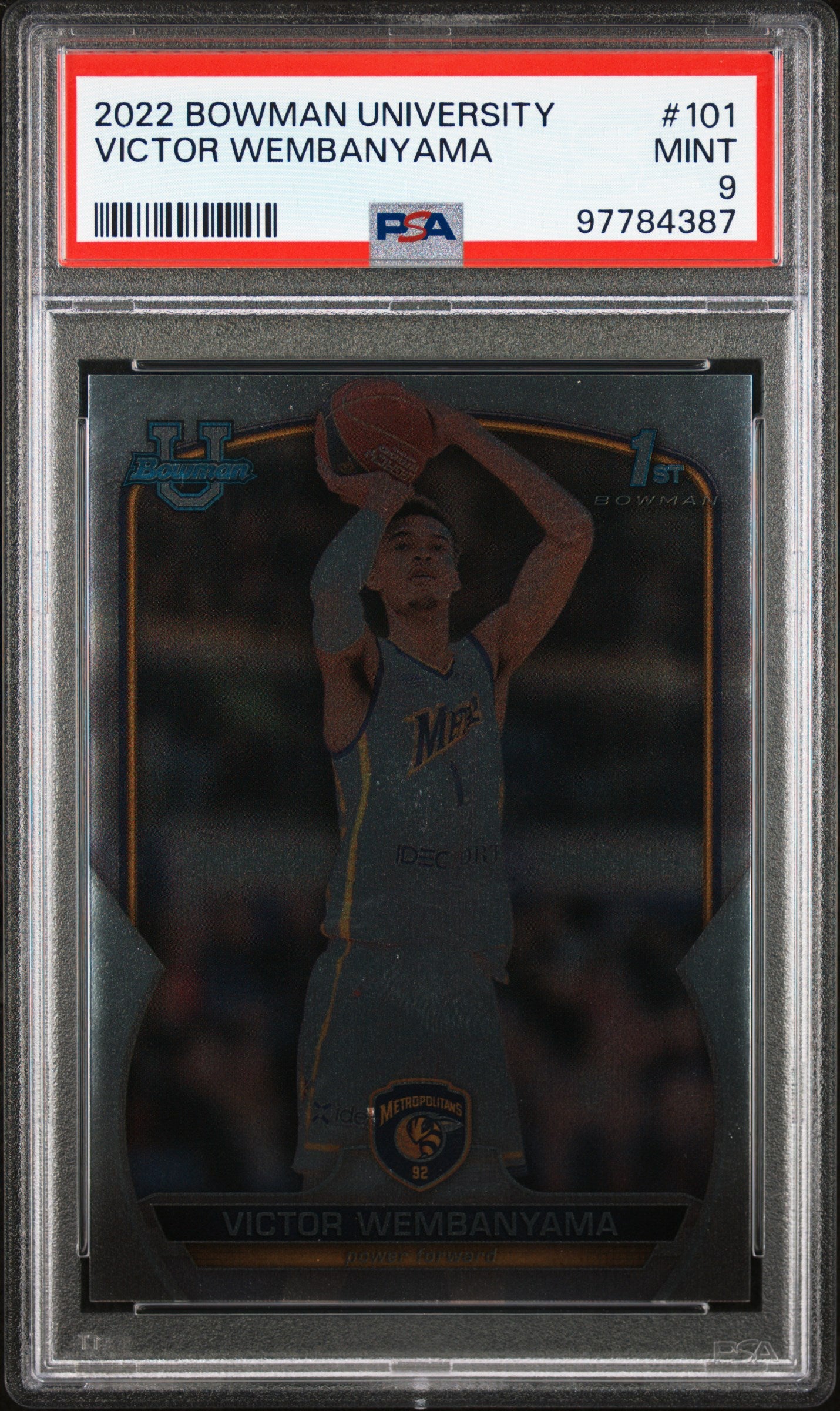 2022 Bowman University Victor Wembanyama #101 PSA 9