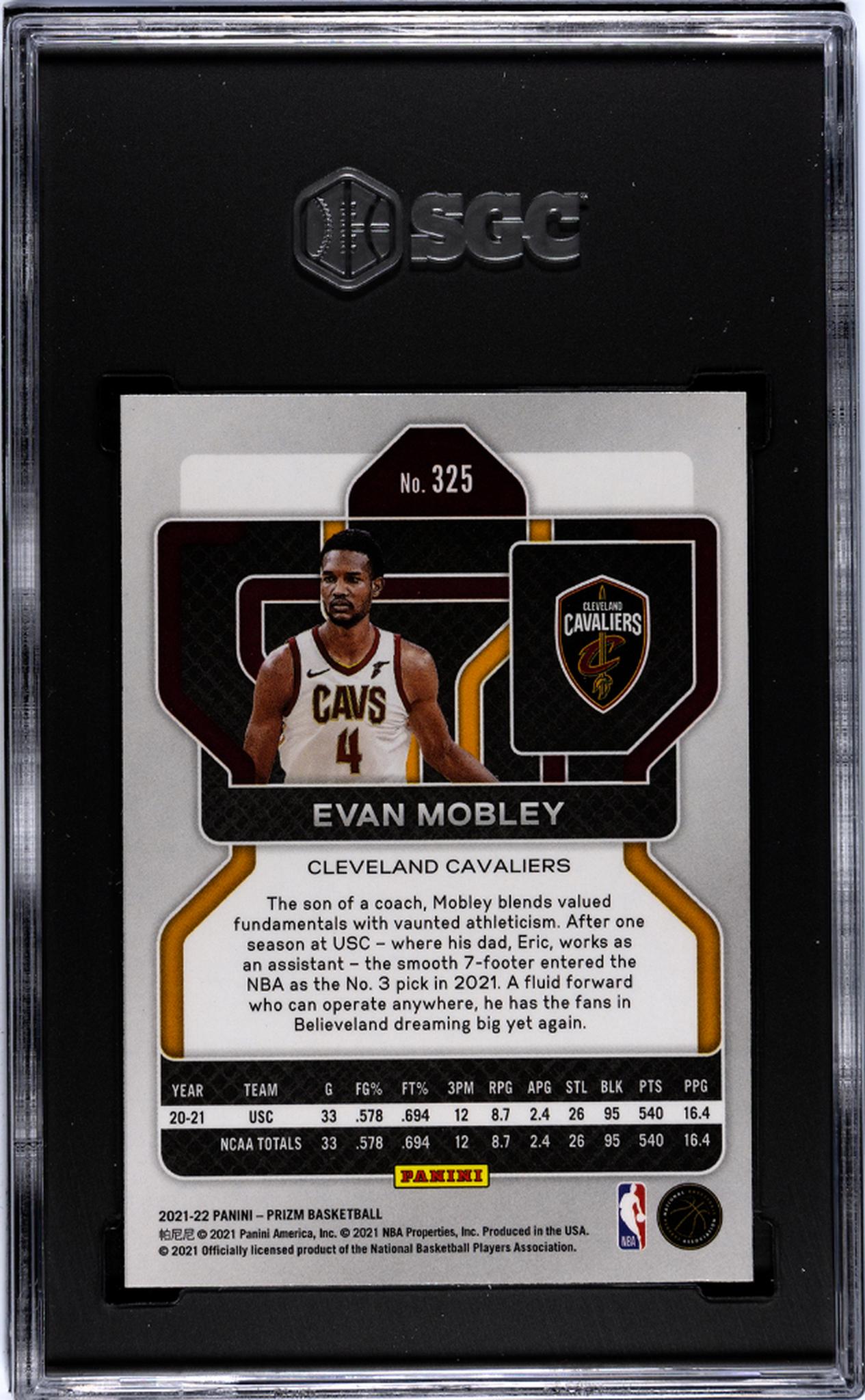 2021-22 Panini Prizm #325 Evan Mobley SGC 9.5