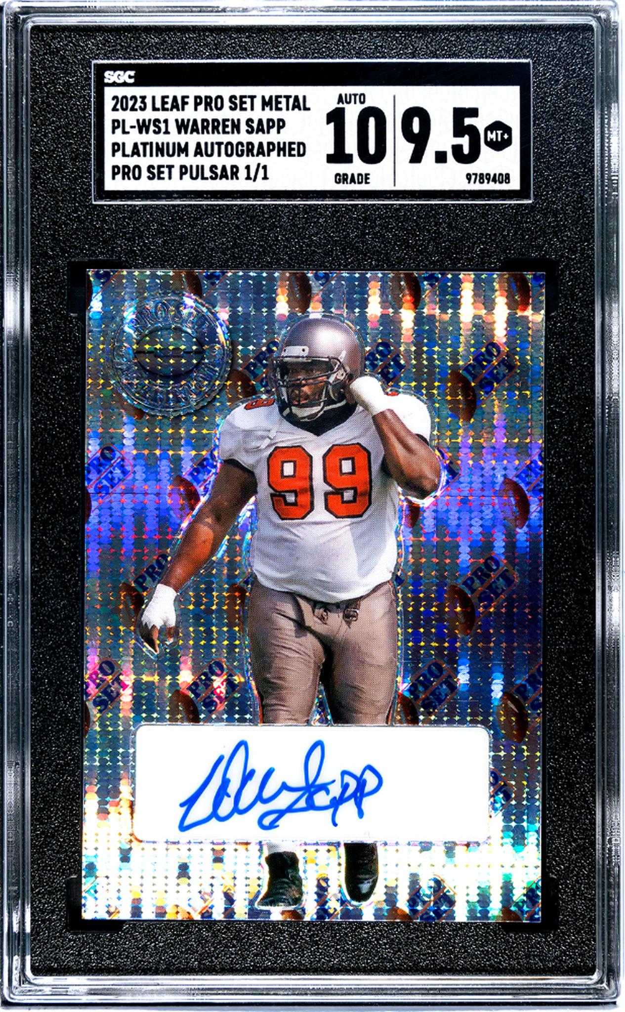 2023 Leaf Pro Set Metal Pulsar Warren Sapp #PL-WS1 Auto 1/1 SGC 9.5 Auto 10