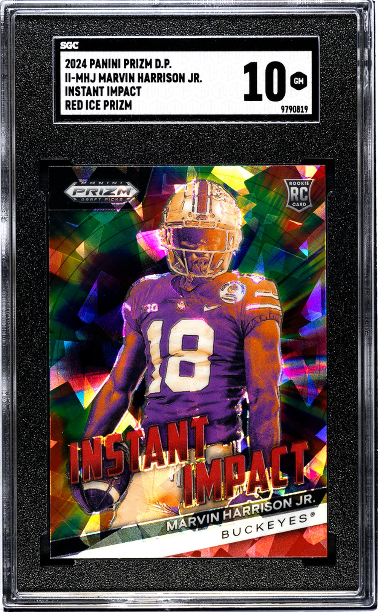 2024 Panini Prizm Draft Picks #II-MHJ Marvin Harrison Jr. Instant Impact Red Ice Prizm SGC 10