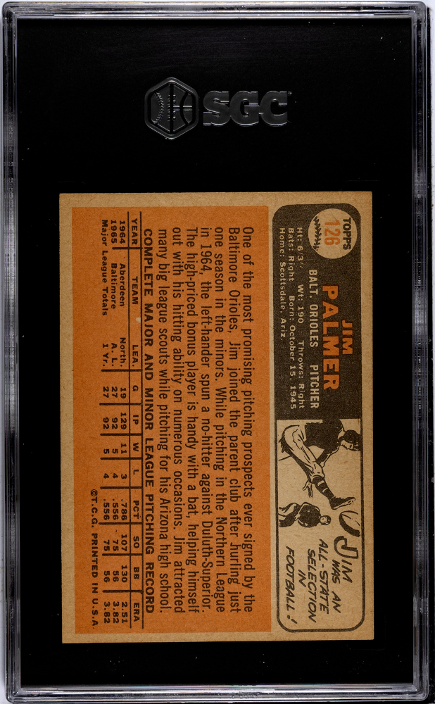 1966 Topps #126 Jim Palmer SGC 6